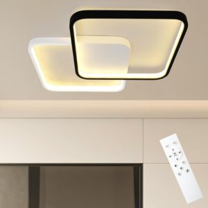 wohnli-moebel-suche-800001188545-1 LED-DECKENLEUCHTE Nils 43/43/4.5 cm Deckenlampe Metall ZMH Lampen & Leuchten > LED-Leuchten > LED-Deckenleuchten Schwarz