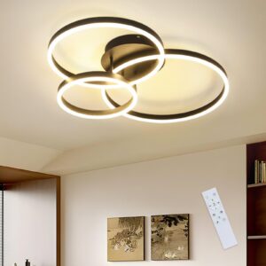 LED-DECKENLEUCHTE Wolkenzauber 82/58/15 cm Deckenlampe Metall ZMH Lampen & Leuchten > LED-Leuchten > LED-Deckenleuchten Schwarz