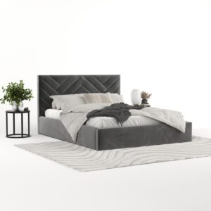 wohnli-moebel-suche-800001192301-1 POLSTERBETT Arco 140/200 cm Grau im Kronos Stoff Textil AltaBeds Möbel > Betten > Polsterbetten Grau