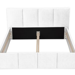 wohnli-moebel-suche-800001192332 Wohnli Möbelsuche - POLSTERBETT Dalas Weiß 200 x 200 x 40 cm Stauraum Ohne Matratze und Lattenrost