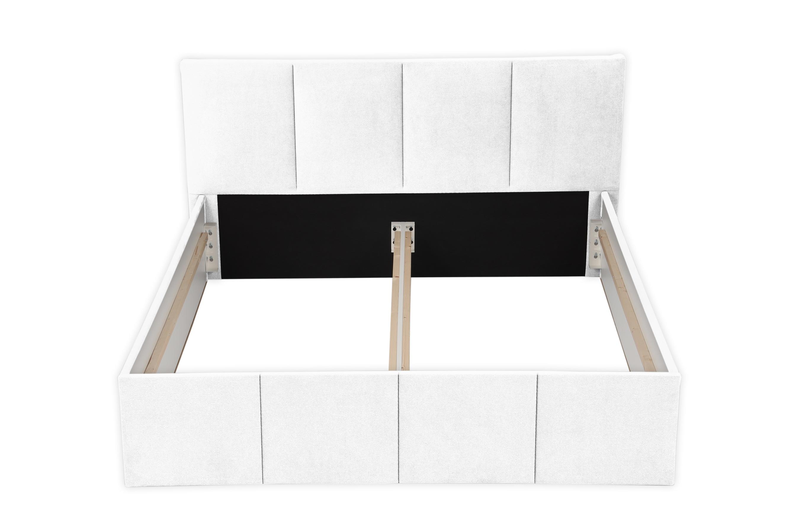wohnli-moebel-suche-800001192362 Wohnli Möbelsuche - POLSTERBETT Dalas Weiß 180 x 200 x 40 cm Stauraum Ohne Matratze und Lattenrost
