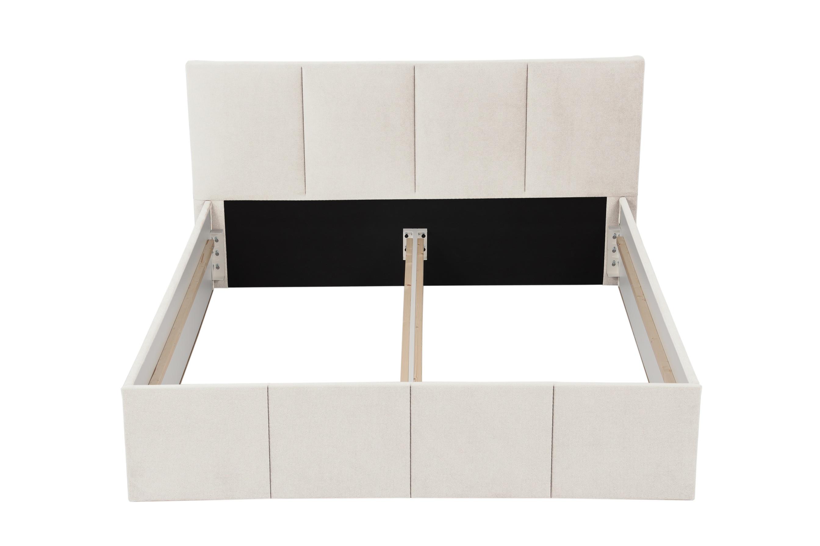 wohnli-moebel-suche-800001192363 Wohnli Möbelsuche - POLSTERBETT Dalas Beige 180 x 200 x 40 cm Stauraum Ohne Matratze und Lattenrost