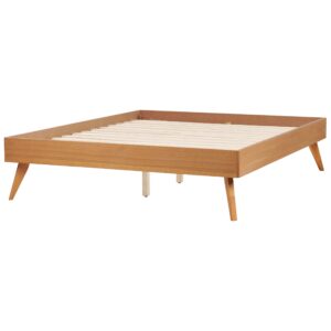 BETT Heller Holzfarbton 140x200 cm Berric Holzwerkstoff Beliani Möbel > Betten Braun