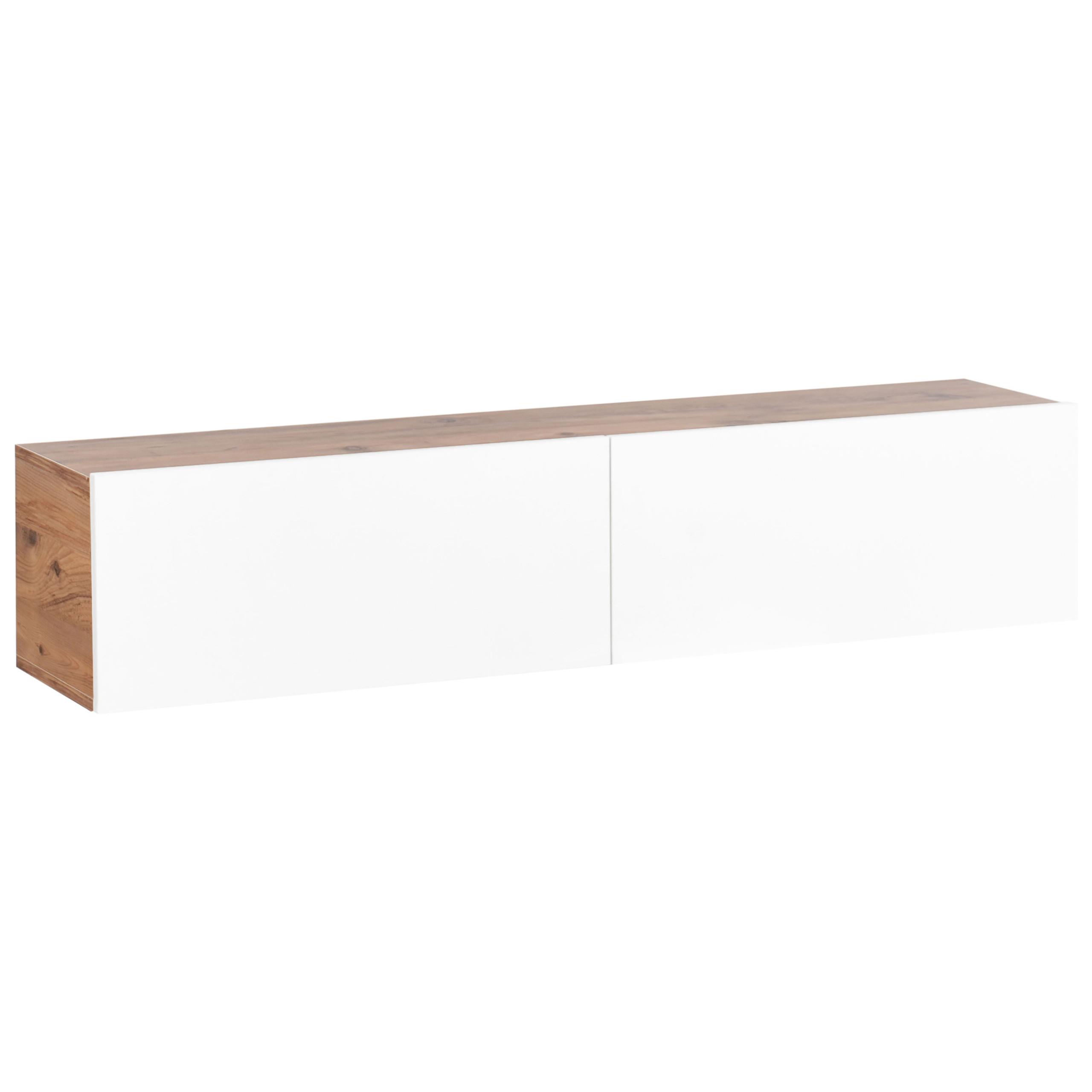 Wohnli Möbelsuche - WANDMONTIERTER-TV-SCHRANK Weiß/Braun Gladstone