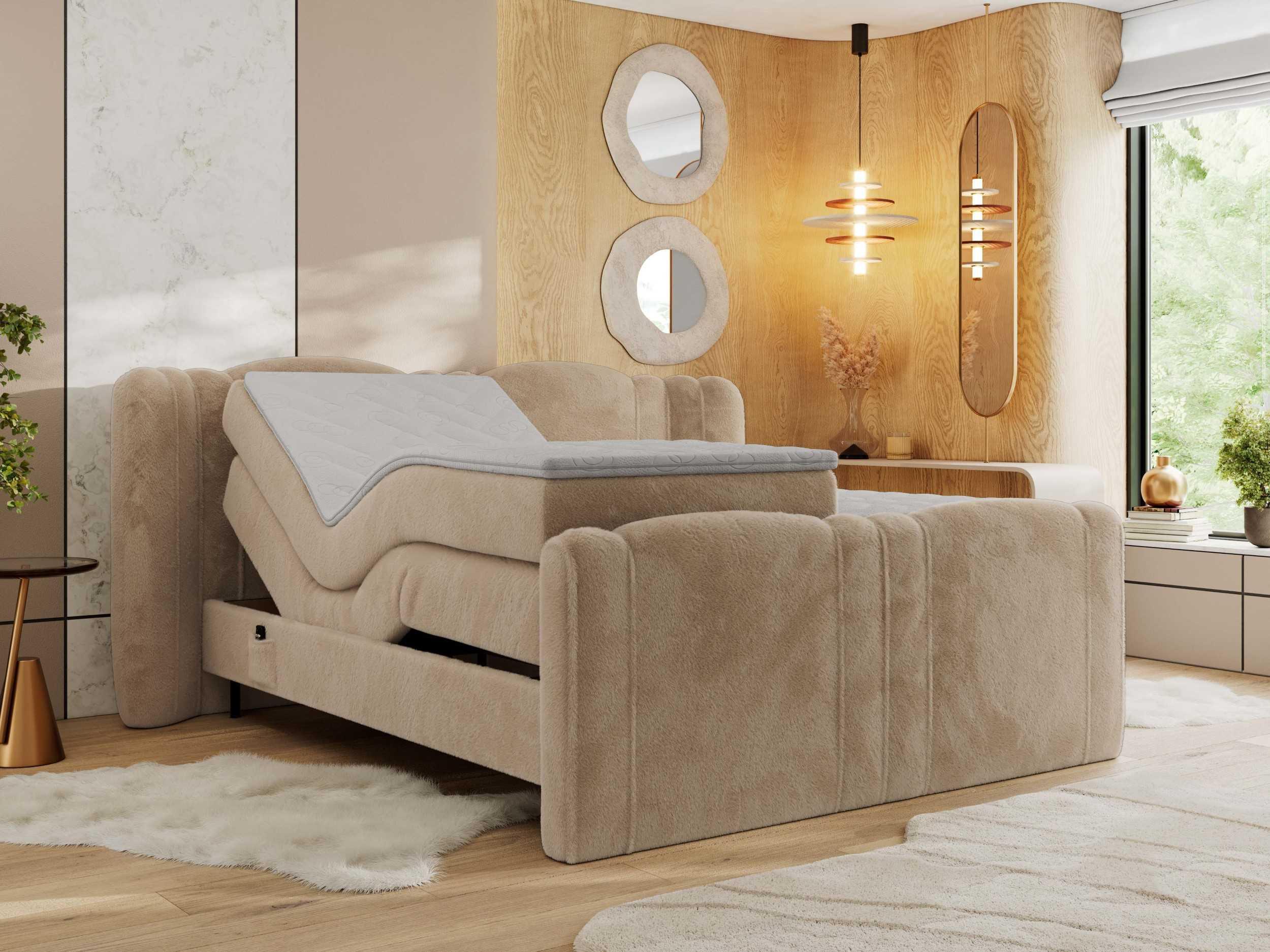 wohnli-moebel-suche-800001196916-1 BOXBETT FORTINA 140/200 - Beige Plüsch - H3 Holz MKS Möbel > Betten > Boxspringbetten Beige