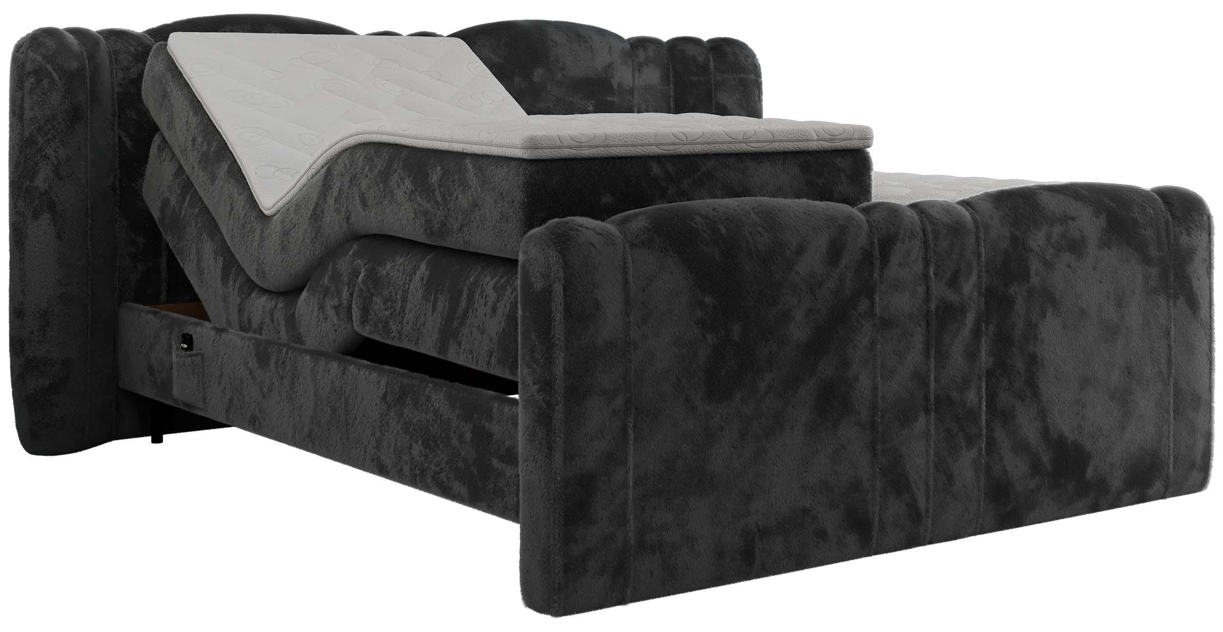 wohnli-moebel-suche-800001196929 Wohnli Möbelsuche - BOXBETT FORTINA 140/200 - Dunkelgrau Plüsch - H3