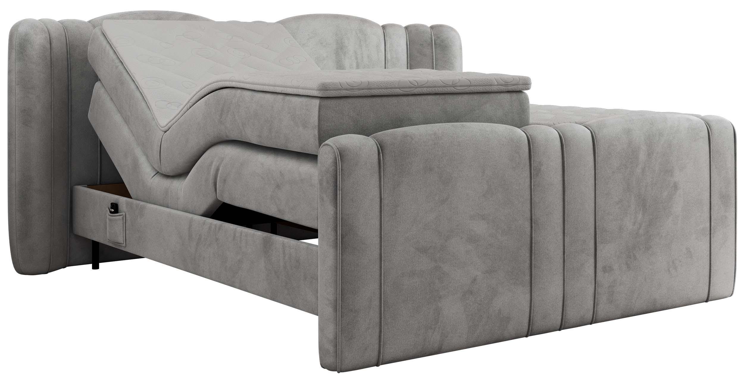 wohnli-moebel-suche-800001196931 Wohnli Möbelsuche - BOXBETT FORTINA 140/200 - Hellgrau Velvet - H3