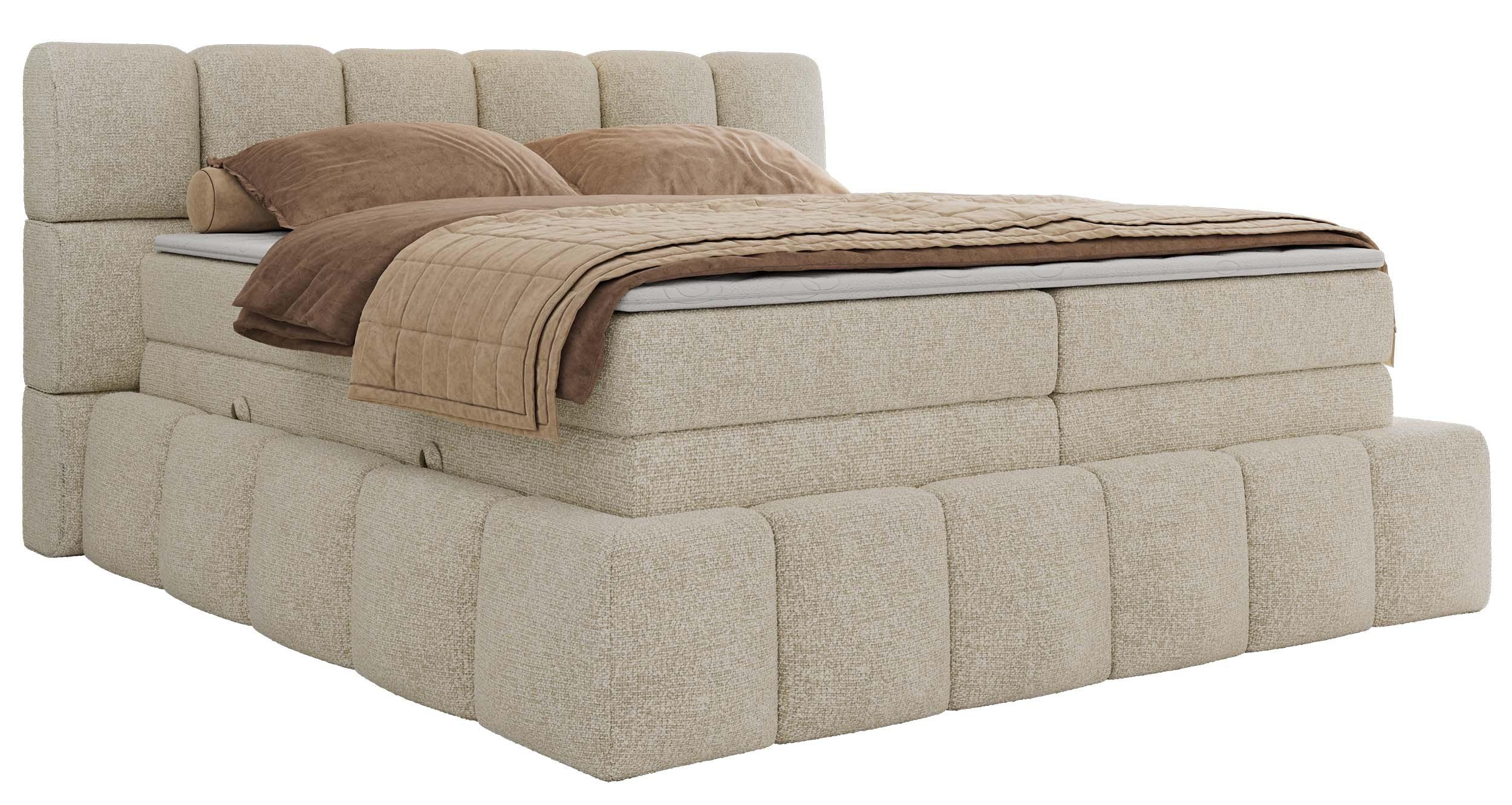 wohnli-moebel-suche-800001197116 Wohnli Möbelsuche - BOXSPRINGBETT NIRA KING 180/200 Creme Strukture - H4