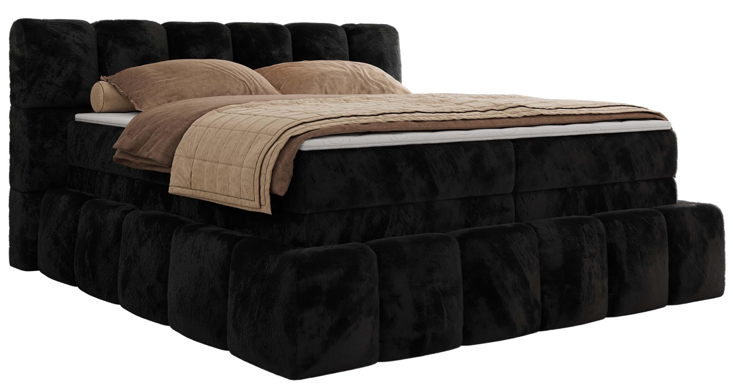 wohnli-moebel-suche-800001197187 Wohnli Möbelsuche - BOXSPRINGBETT NIRA KING 180/200 Schwarz Plüsch - H4