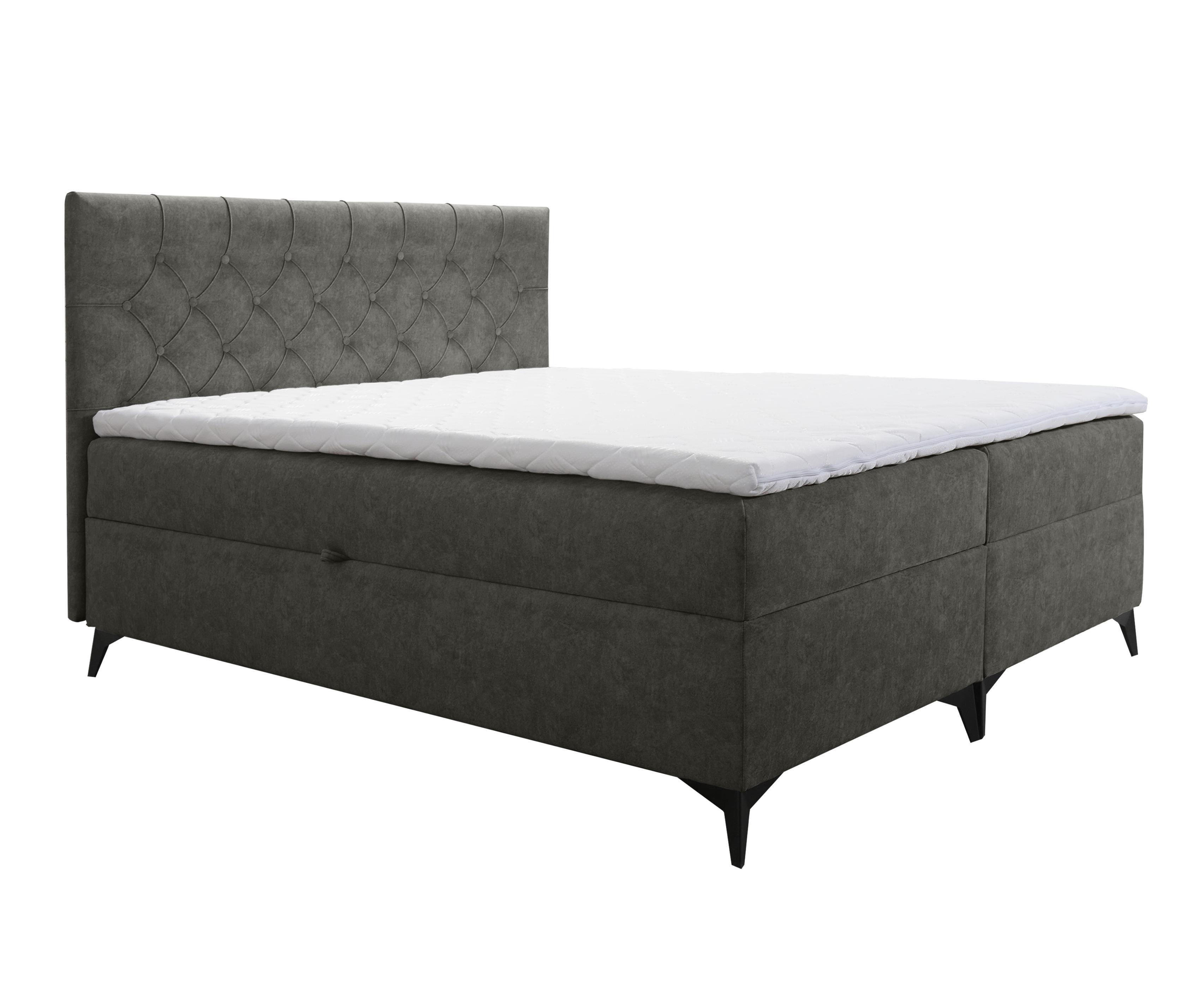 wohnli-moebel-suche-800001199190 Wohnli Möbelsuche - BOXBETT Palmeria 160/200 cm in Graphit – mit Bettkasten und Topper