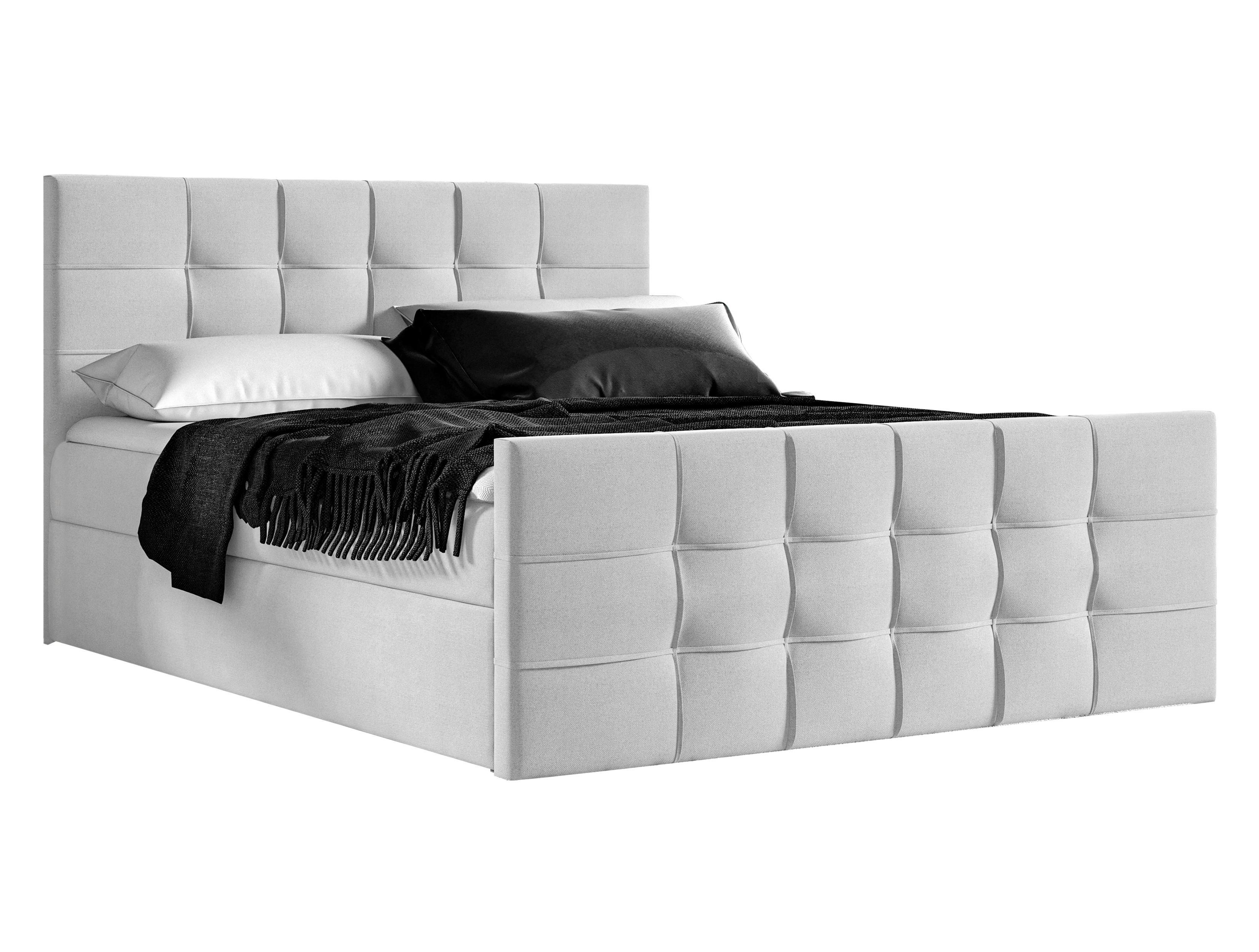 Wohnli Möbelsuche - BOXBETT Ambusio 140/200 cm in Hellgrau – mit Bettkasten + TOPPER