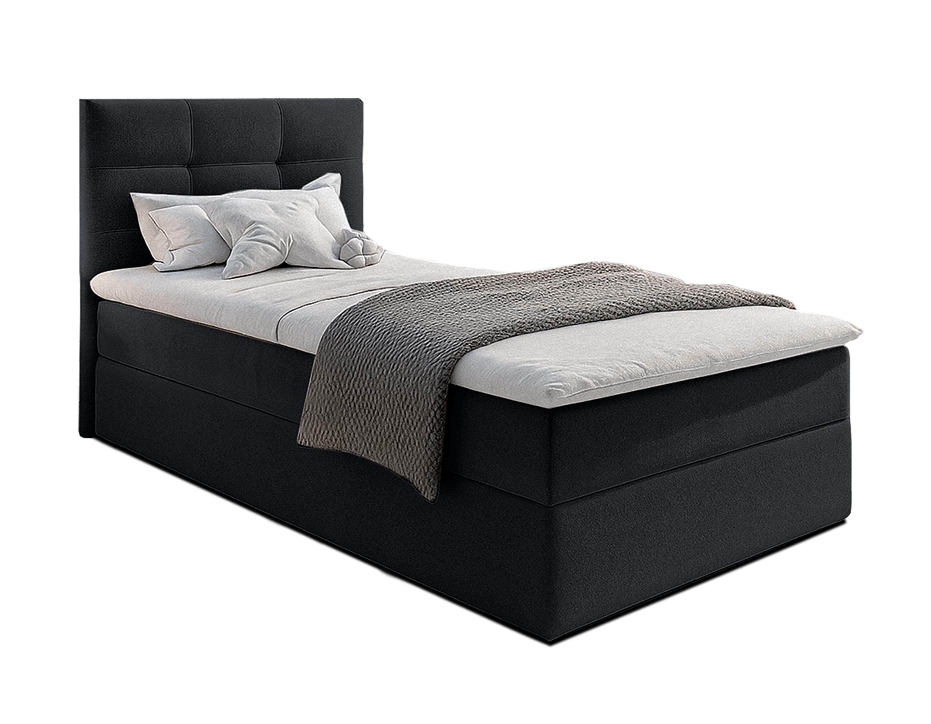 wohnli-moebel-suche-800001199229 Wohnli Möbelsuche - BOXBETT GECETENI 80x200 cm mit Bettkasten und Matratze - Schwarz + TOPPER