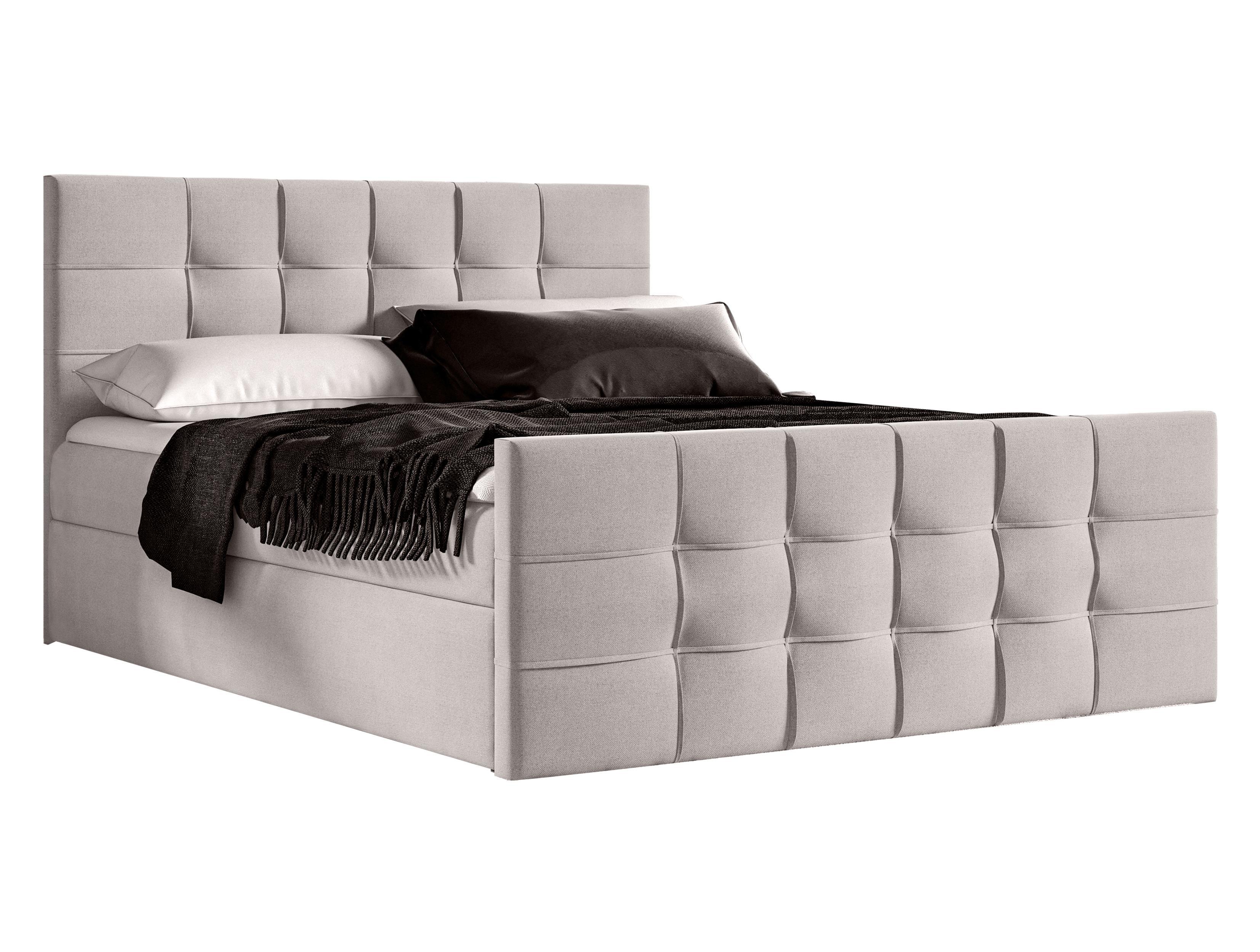 Wohnli Möbelsuche - BOXBETT Ambusio 180/200 cm in Beige – mit Bettkasten + TOPPER