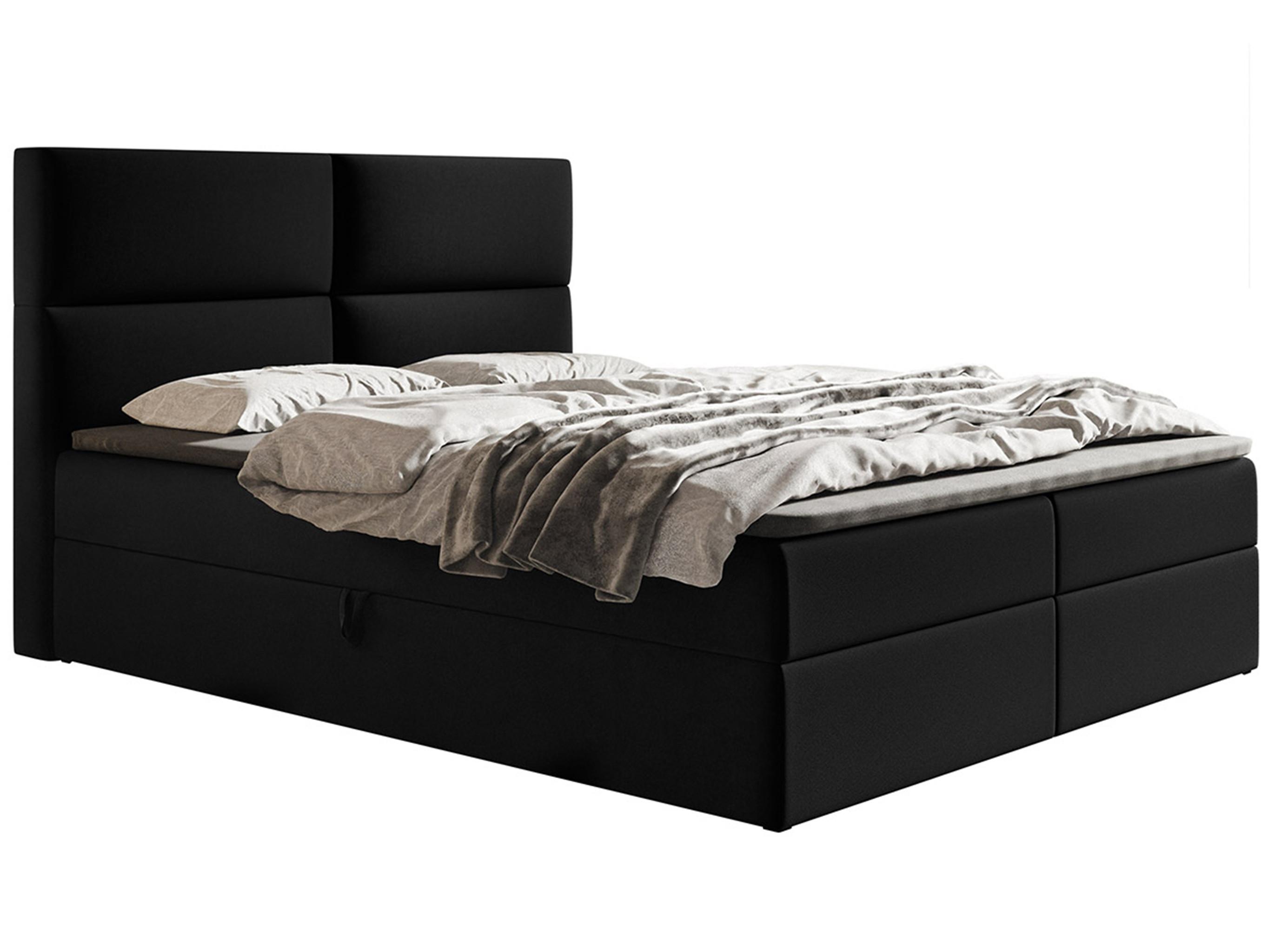 Wohnli Möbelsuche - BOXBETT Bonio III 180/200 cm in Schwarz – mit Bettkasten und Topper