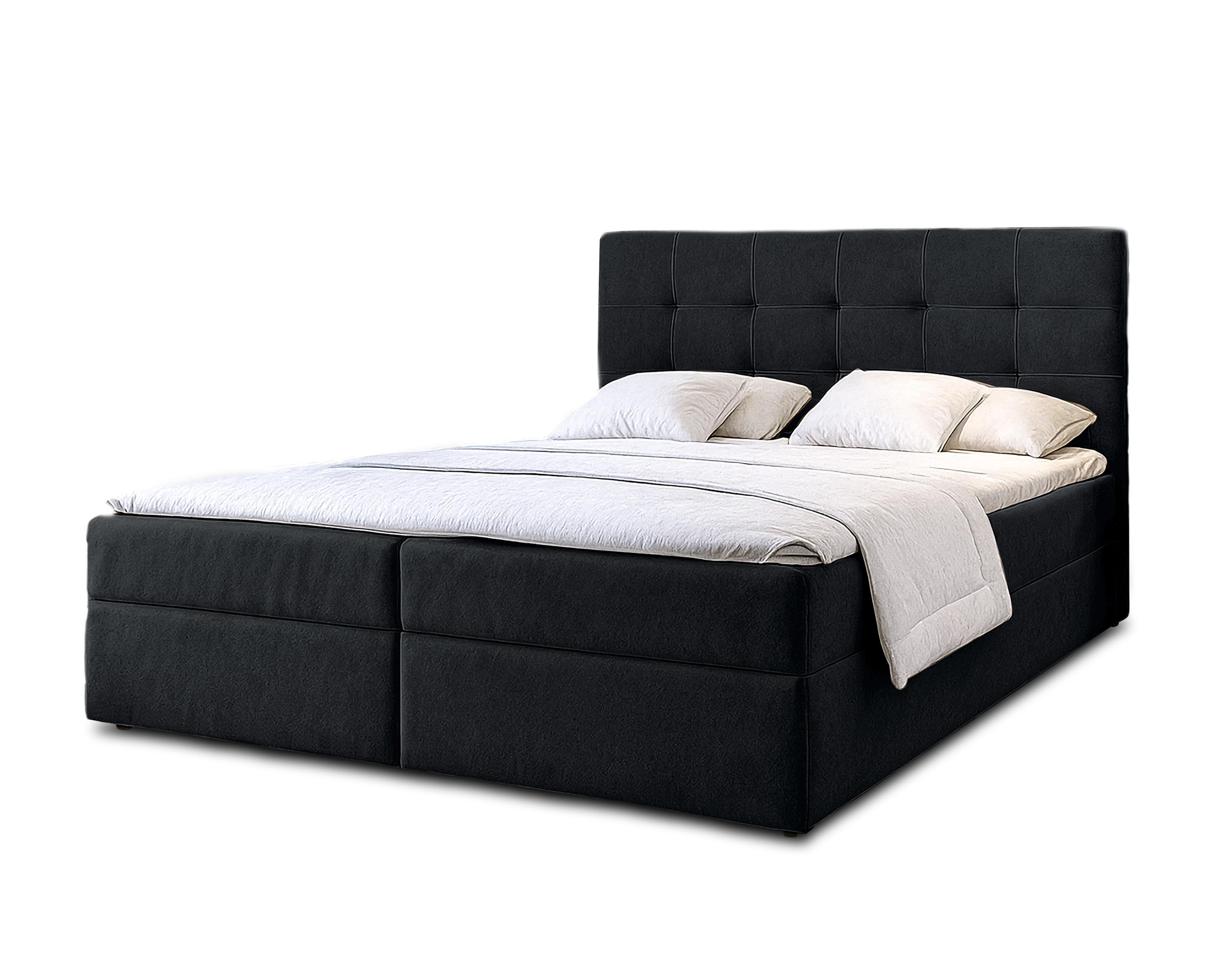 wohnli-moebel-suche-800001199271 Wohnli Möbelsuche - BOXBETT GECETENI 160x200 cm mit Bettkasten und Matratze - Schwarz + TOPPER