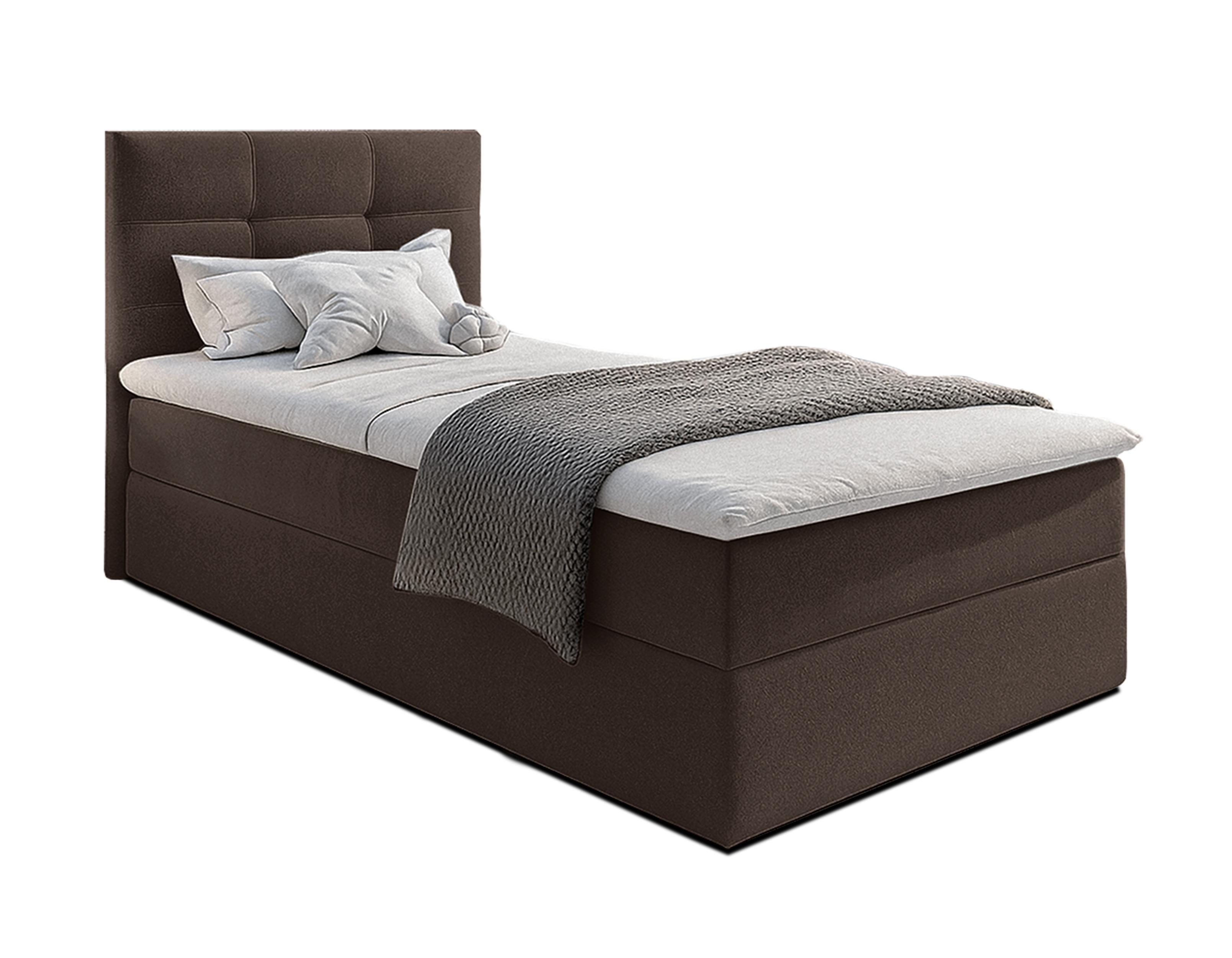 wohnli-moebel-suche-800001199288 Wohnli Möbelsuche - BOXBETT GECETENI 80x200 cm mit Bettkasten und Matratze - Braun + TOPPER