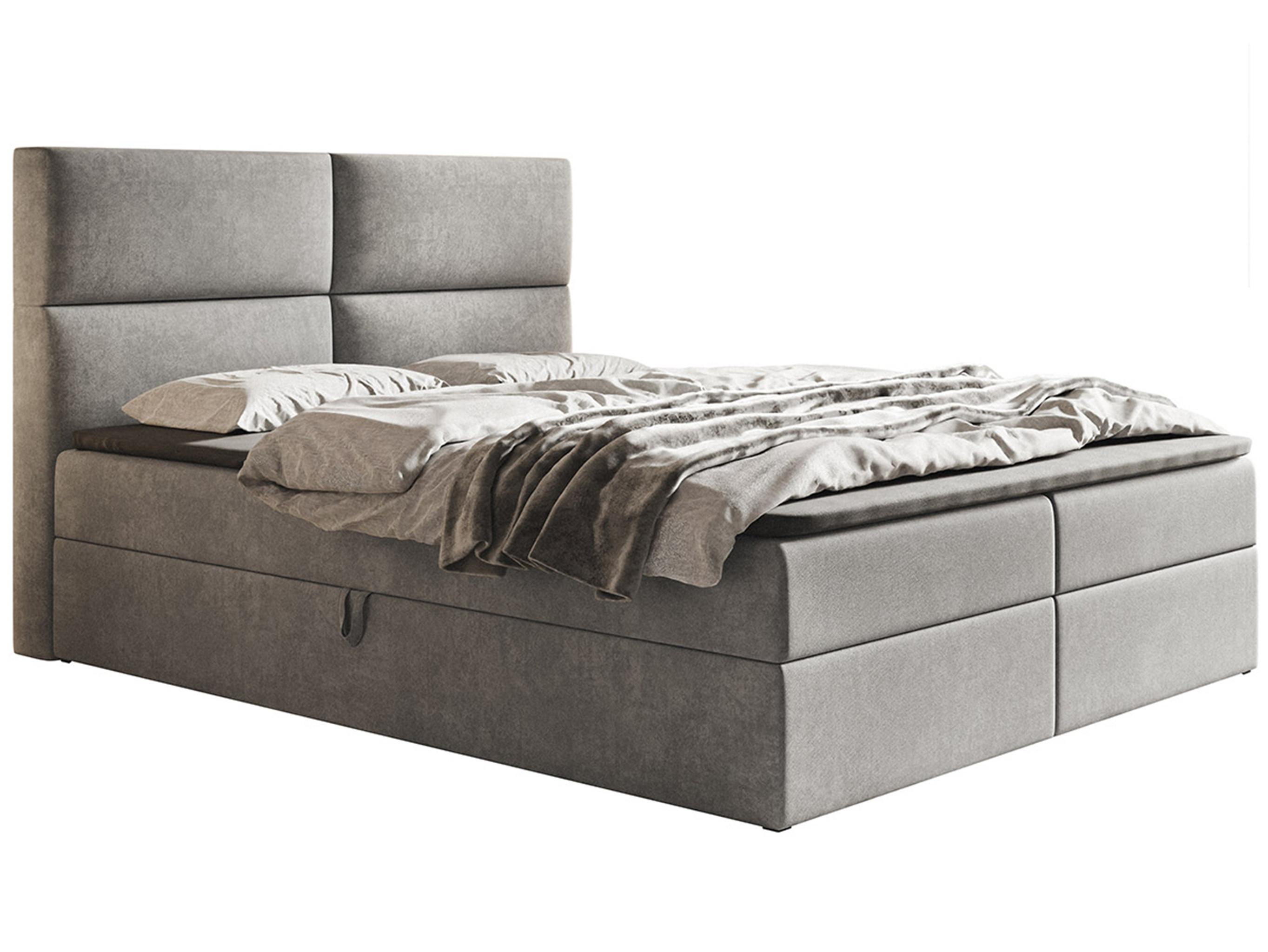wohnli-moebel-suche-800001199293 Wohnli Möbelsuche - BOXBETT Bonio III 160/200 cm in Hellgrau – mit Bettkasten und Topper