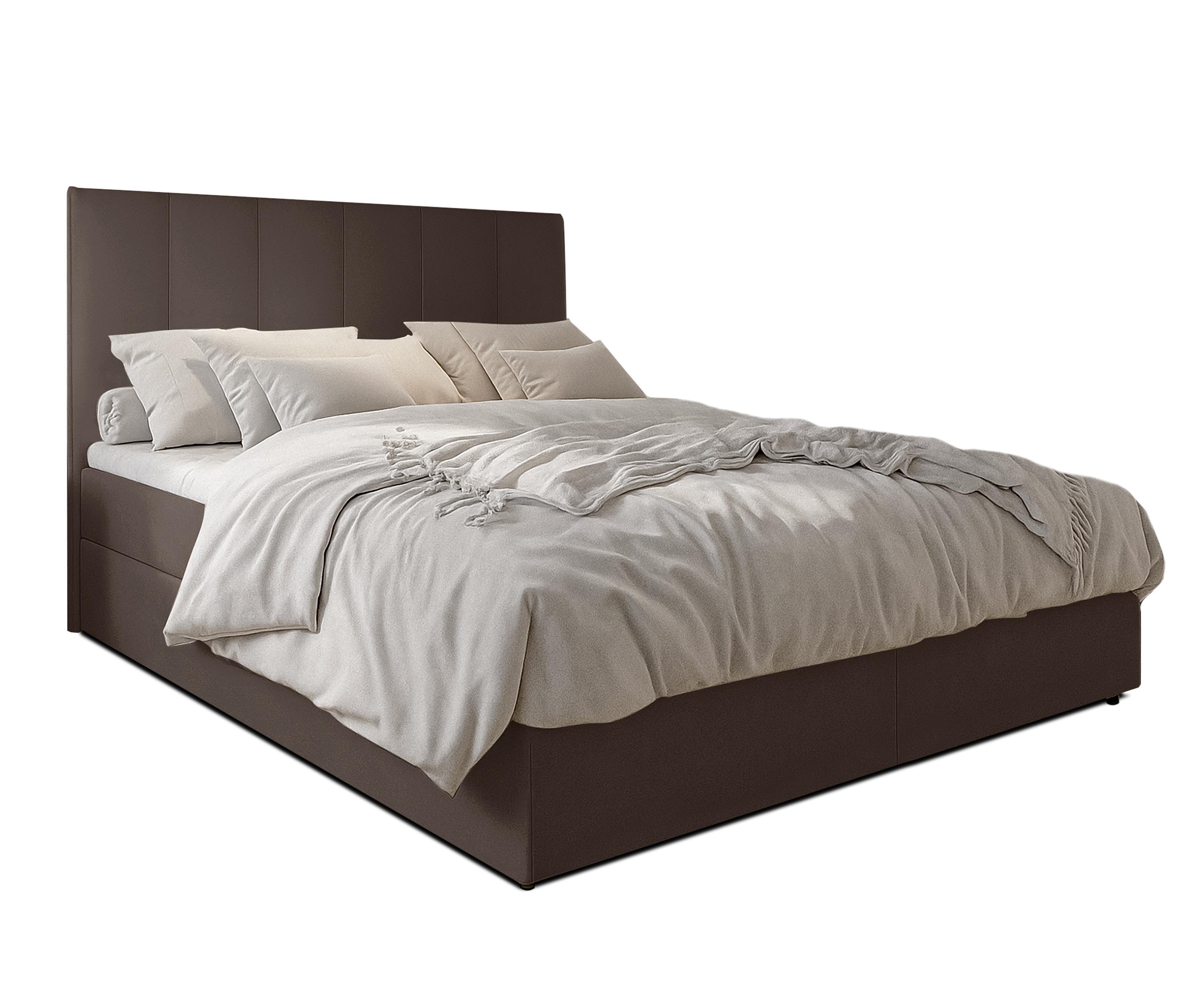 wohnli-moebel-suche-800001199324 Wohnli Möbelsuche - BOXBETT MEREA 180x200 cm mit Bettkasten und Matratze - Braun + TOPPER
