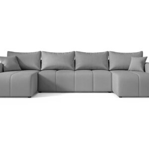 wohnli-moebel-suche-800001199347-1 WOHNLANDSCHAFT Malatya U Form Hellgrau 311/145/80 cm mit Schlaffunktion Textil AX Living Möbel > Sofas & Couches > Wohnlandschaften > Wohnlandschaften U-Form Grau