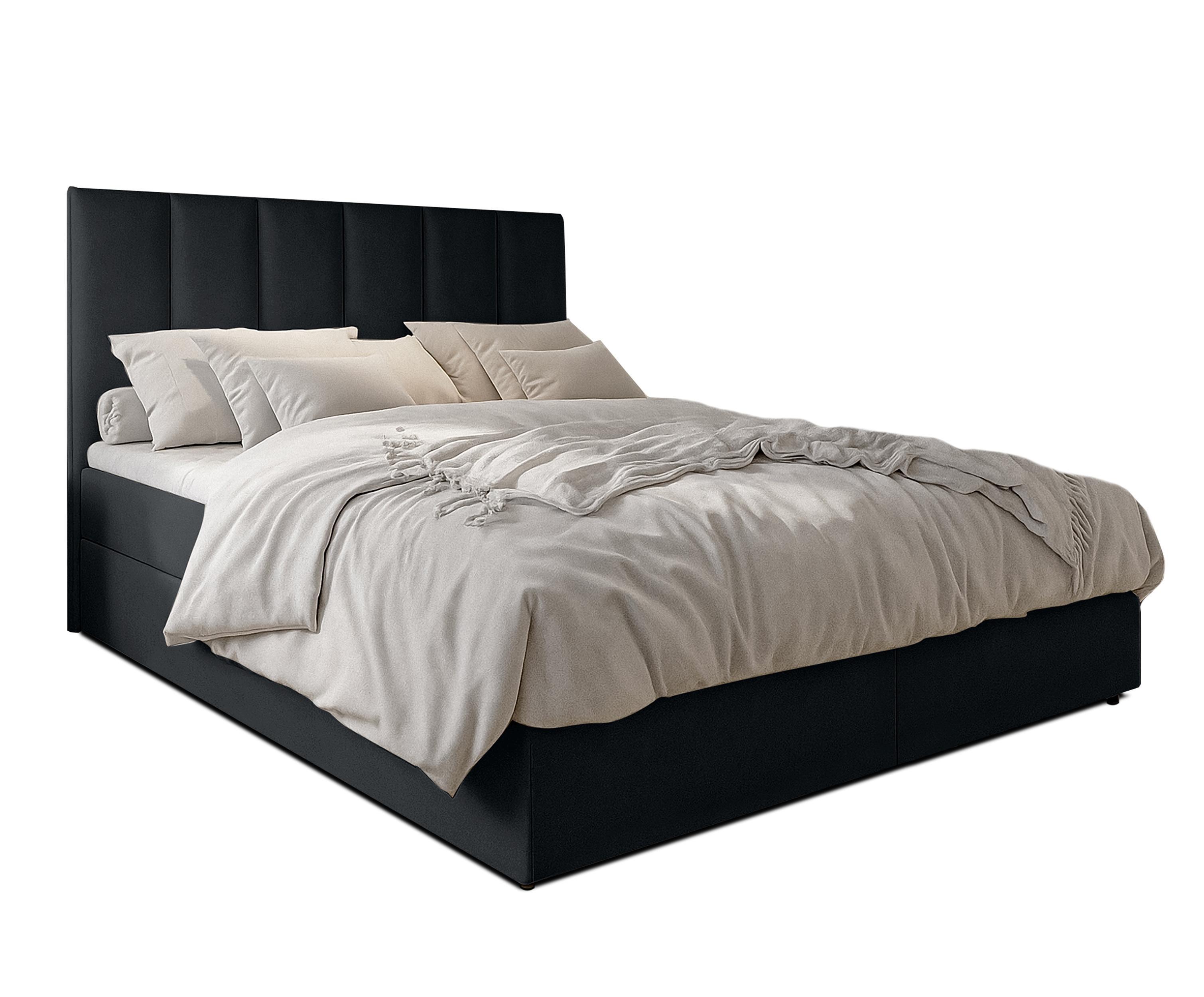 wohnli-moebel-suche-800001199374 Wohnli Möbelsuche - BOXBETT MEREA 160x200 cm mit Bettkasten und Matratze - Schwarz + TOPPER