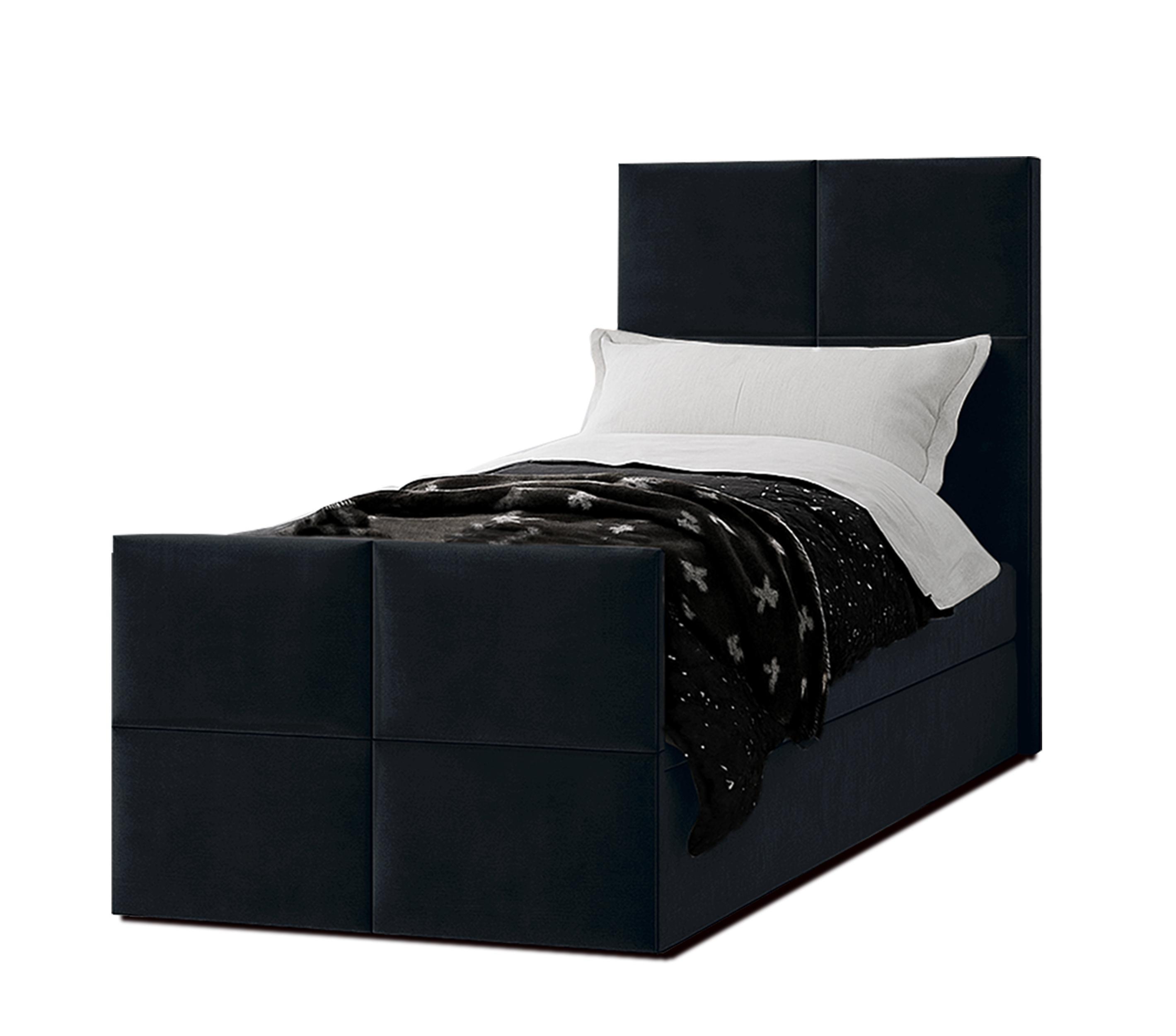 wohnli-moebel-suche-800001199384 Wohnli Möbelsuche - BOXBETT ALEYNA 80x200 cm mit Bettkasten und Matratze - Schwarz + TOPPER