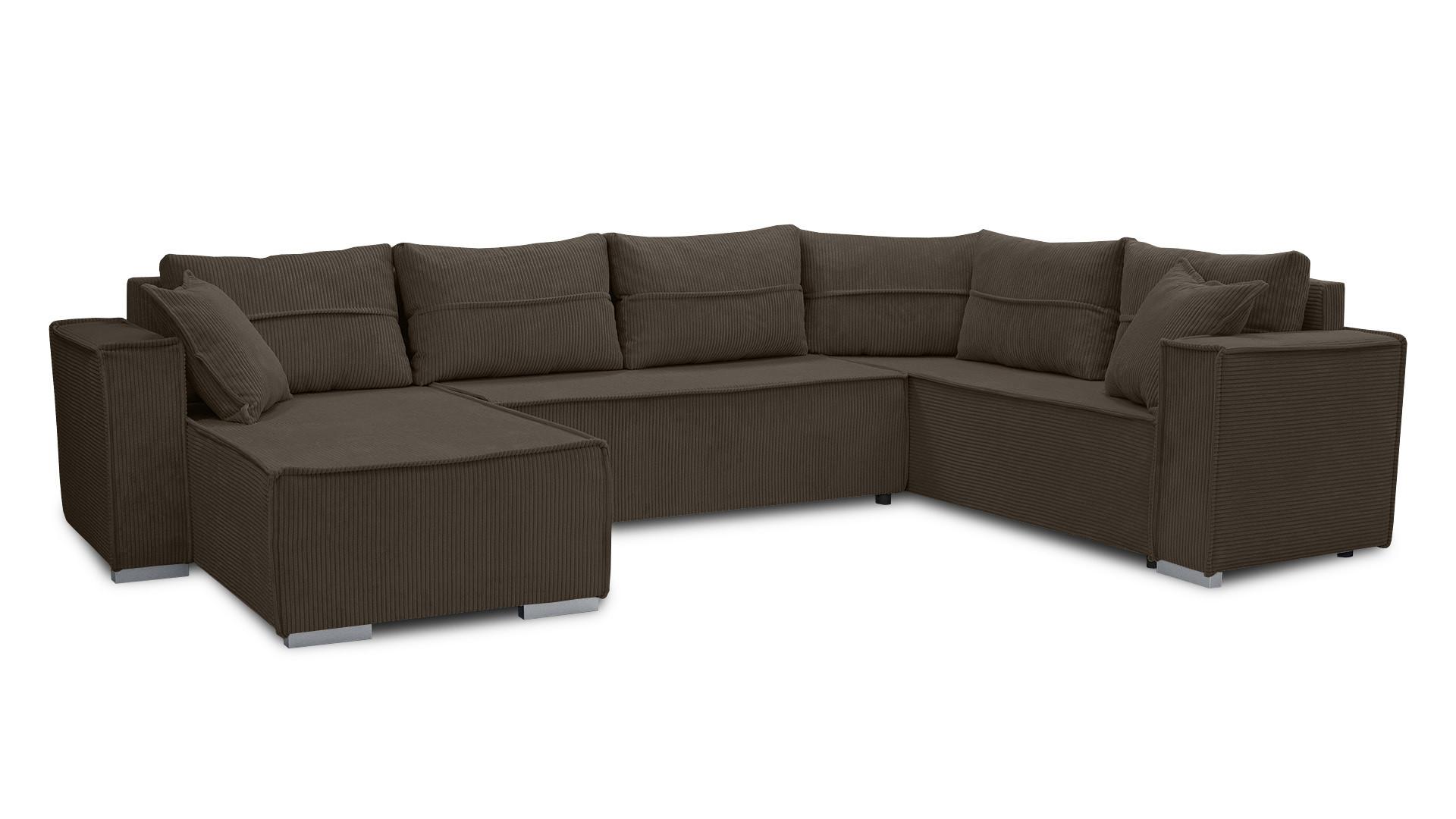 wohnli-moebel-suche-800001199394 Wohnli Möbelsuche - WOHNLANDSCHAFT Lovere U Braun 314/217/90 cm – mit Schlaffunktion und Bettkasten