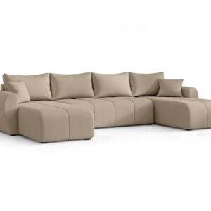 wohnli-moebel-suche-800001199422 Wohnli Möbelsuche - WOHNLANDSCHAFT Malatya U Form Hellbraun 311/145/80 cm mit Schlaffunktion