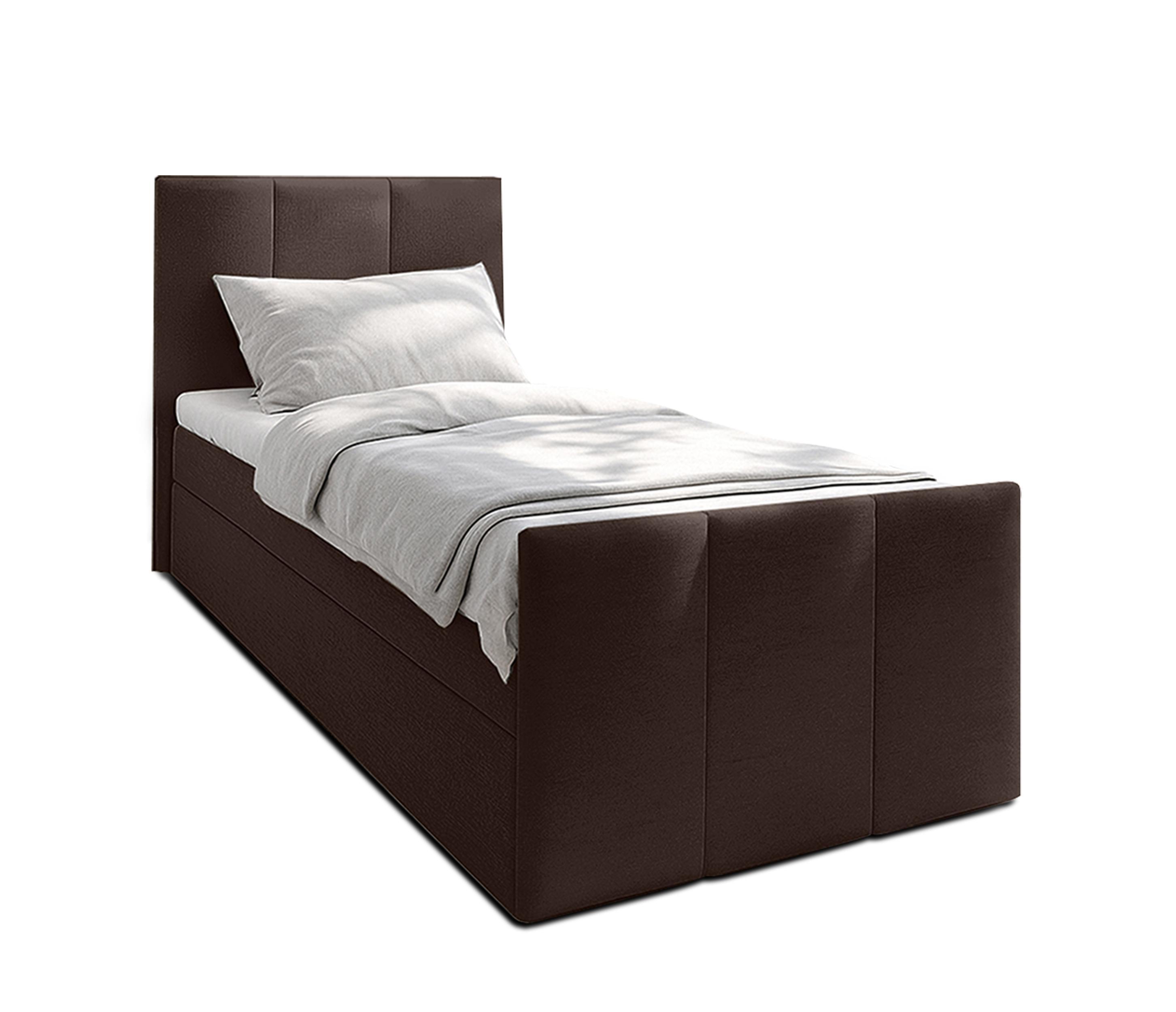 wohnli-moebel-suche-800001199458 Wohnli Möbelsuche - BOXBETT LEVENTE 100x200 cm mit Bettkasten und Matratze - Braun + TOPPER