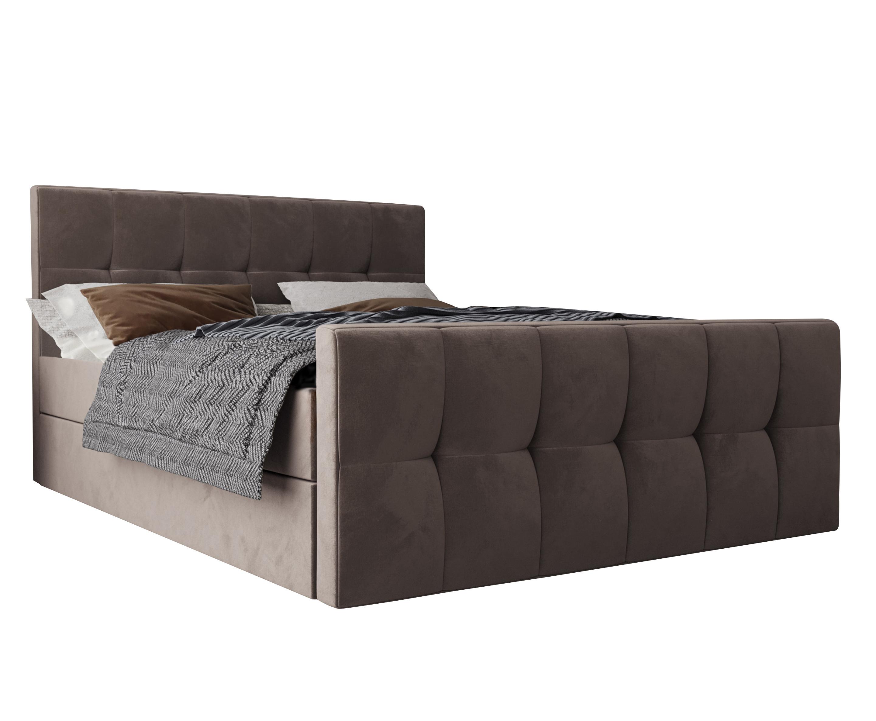 wohnli-moebel-suche-800001199543 Wohnli Möbelsuche - BOXBETT Settlio 140/200 cm in Braun – mit Bettkasten + TOPPER