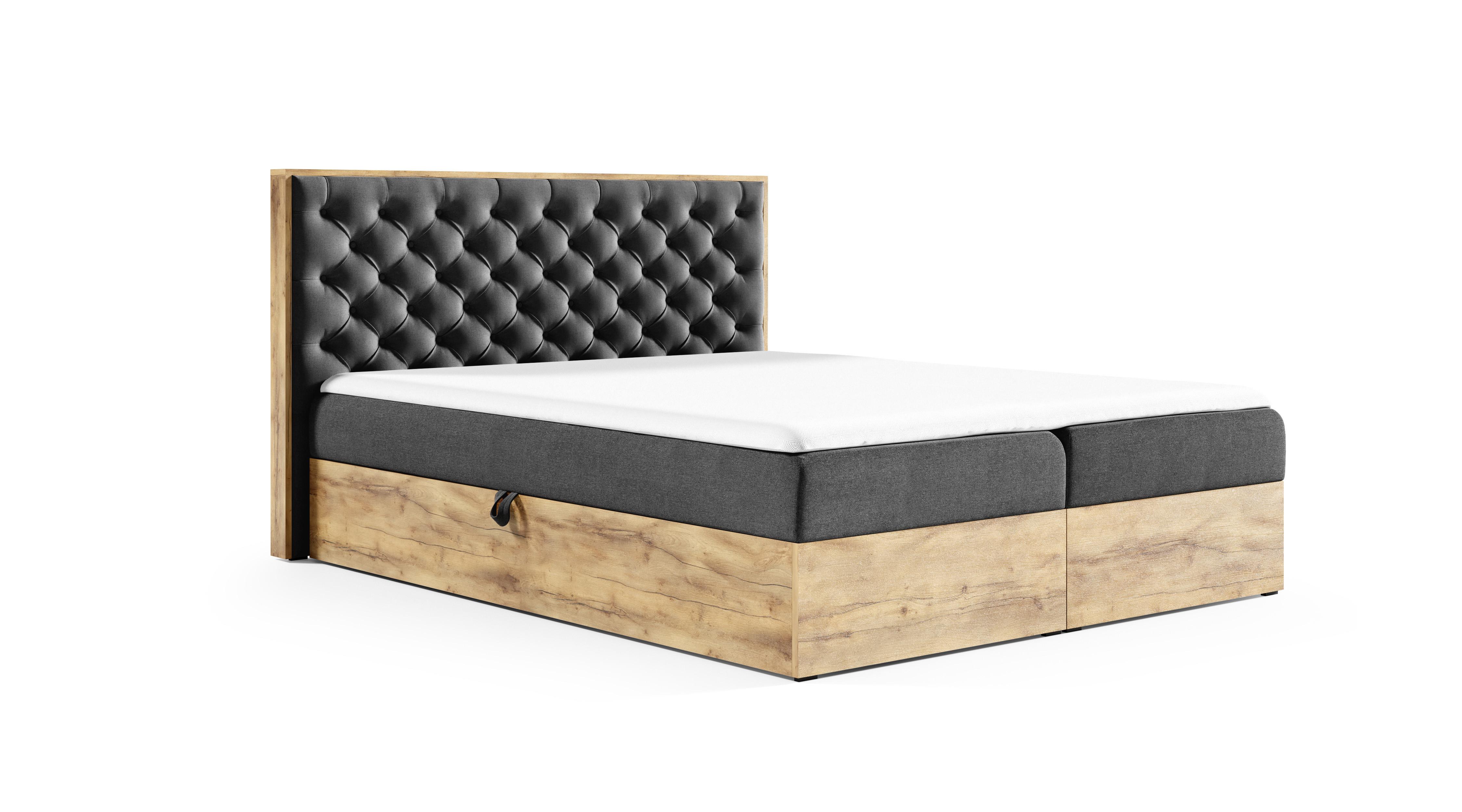 wohnli-moebel-suche-800001199569 Wohnli Möbelsuche - BOXBETT Clavio 140/200 cm in Schwarz – mit Bettkasten und Topper