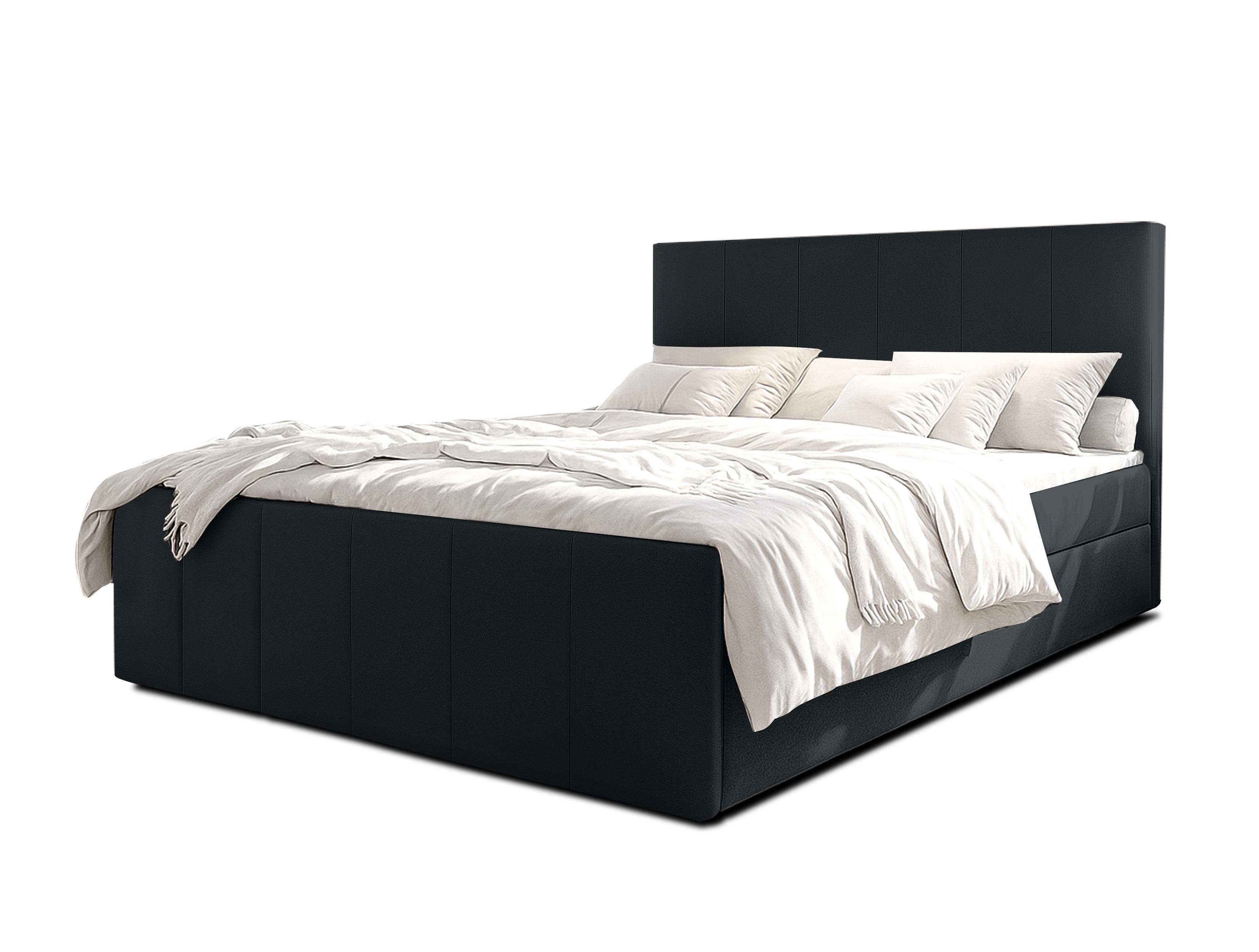 wohnli-moebel-suche-800001199573 Wohnli Möbelsuche - BOXBETT LEVENTE 160x200 cm mit Bettkasten und Matratze - Schwarz + TOPPER