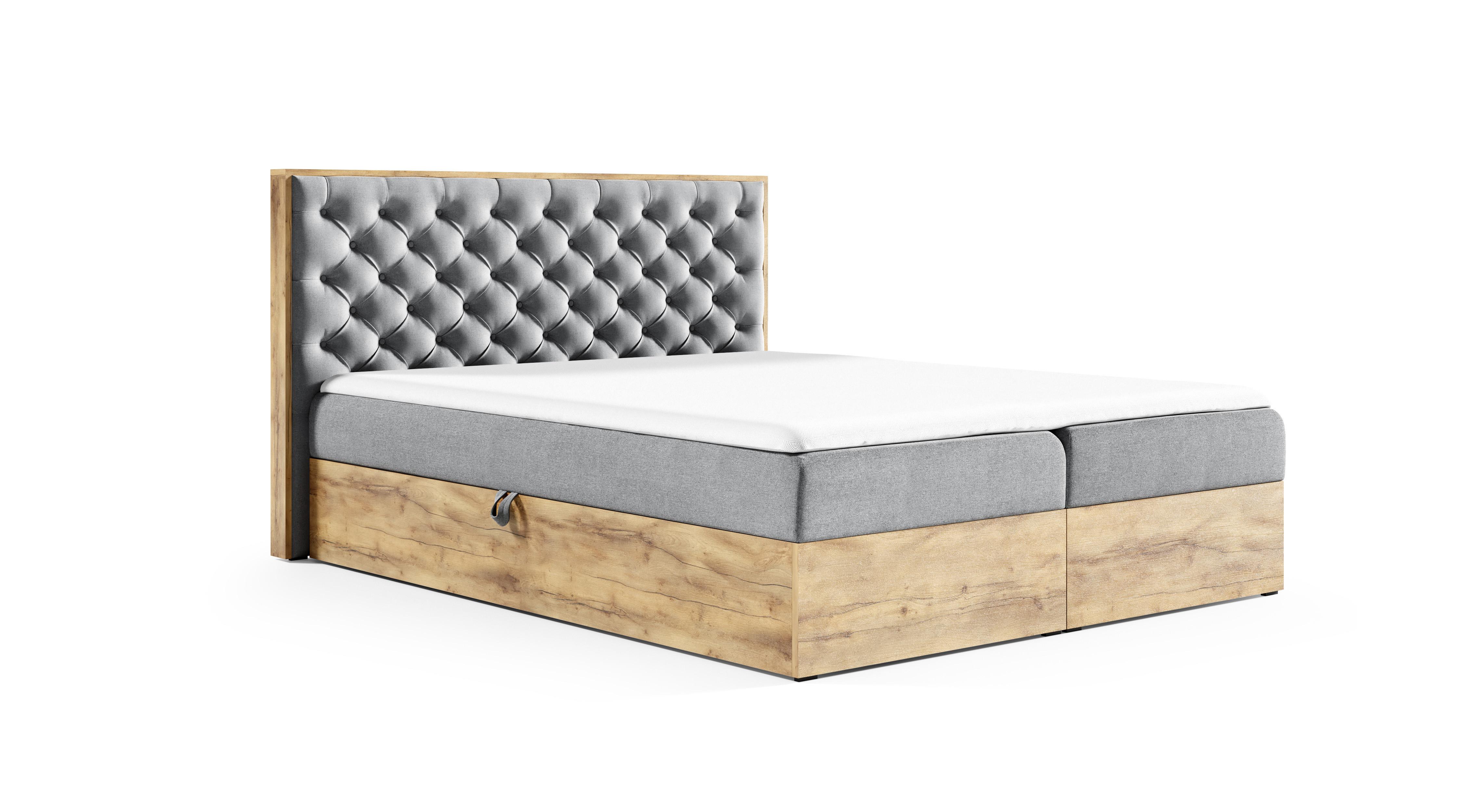 wohnli-moebel-suche-800001199580 Wohnli Möbelsuche - BOXBETT Clavio 180/200 cm in Stahlgrau – mit Bettkasten und Topper