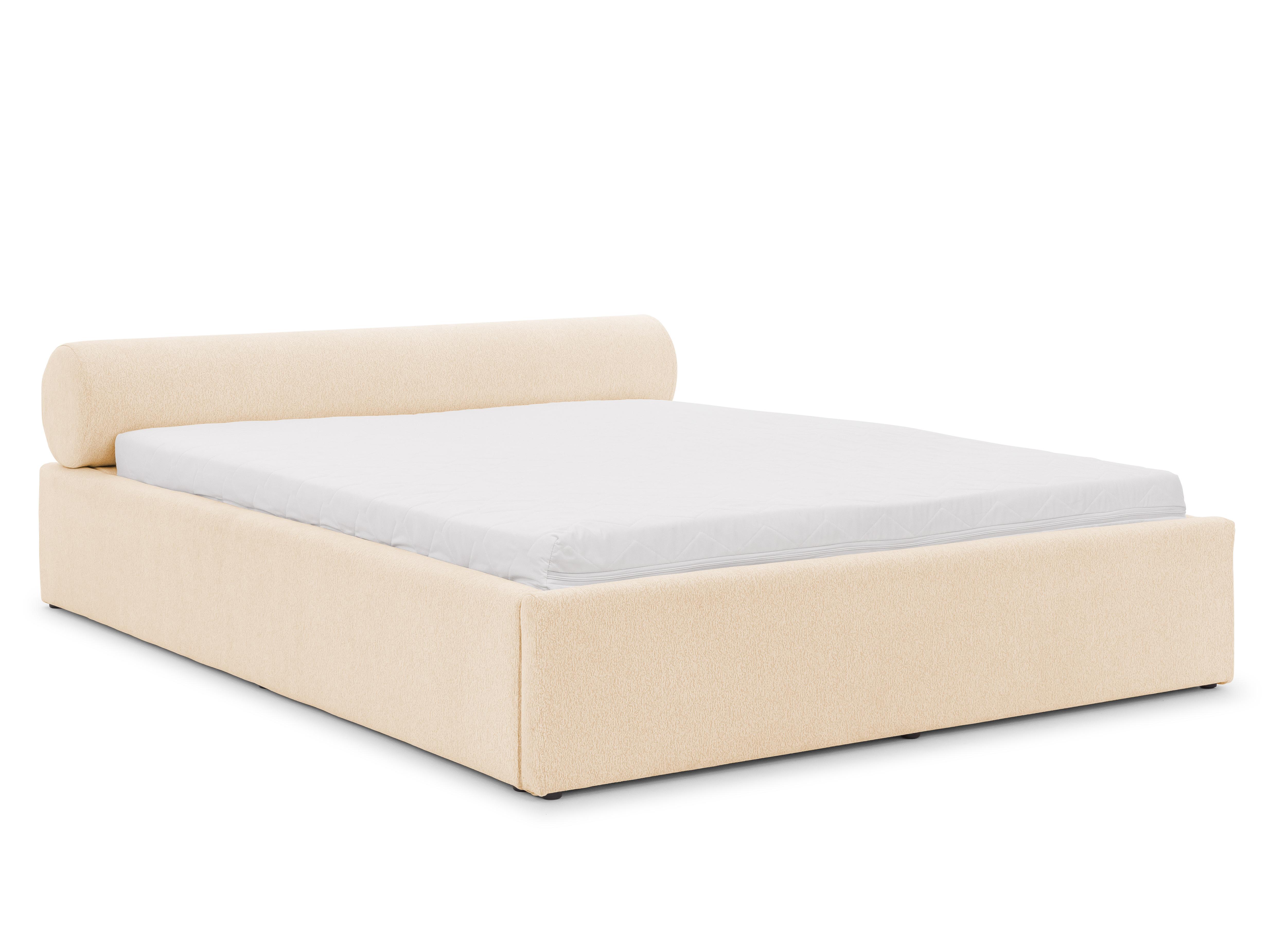 wohnli-moebel-suche-800001200187 Wohnli Möbelsuche - POLSTERBETT 200/200 cm Josy im Designer-Look mit Bettkasten und Lattenrost aus Hellbeige Chenille-Stoff