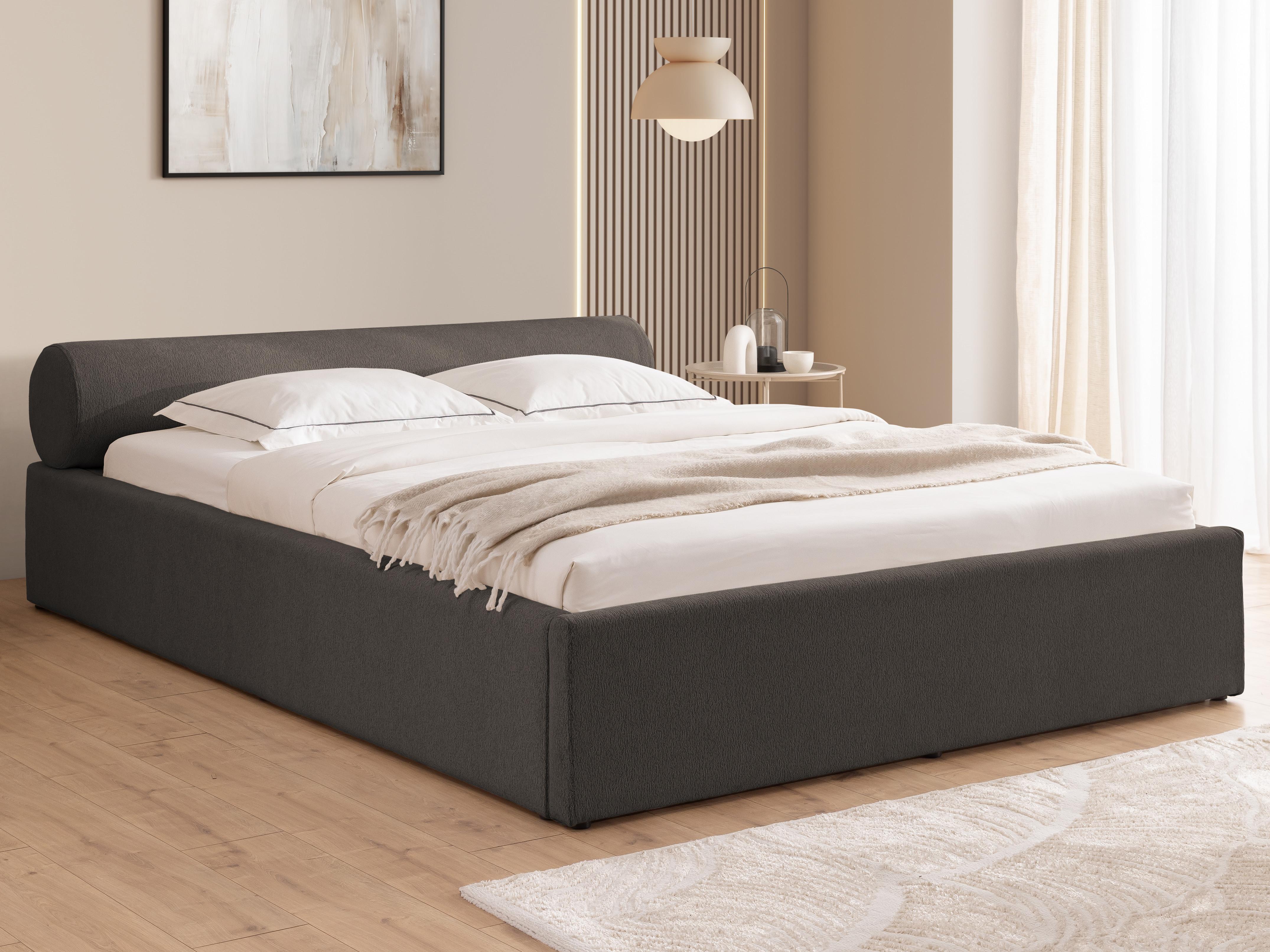 POLSTERBETT 200/200 cm Josy im Designer-Look mit Bettkasten und Lattenrost aus Anthrazit Chenille-Stoff Textil S-Style Möbel Möbel > Betten > Polsterbetten Anthrazit