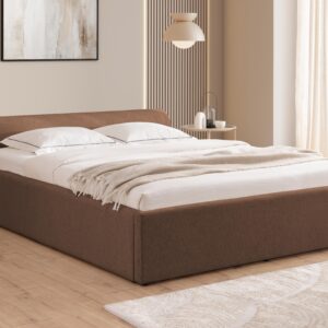 wohnli-moebel-suche-800001200222-1 POLSTERBETT 180/200 cm Josy im Designer-Look mit Bettkasten und Lattenrost aus Braun Chenille-Stoff Textil S-Style Möbel Möbel > Betten > Polsterbetten Braun