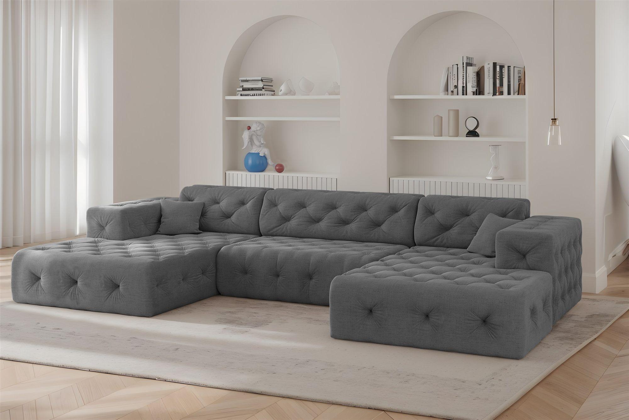 wohnli-moebel-suche-800001200722-1 WOHNLANDSCHAFT Chantal In Moly Textil Fun Möbel Möbel > Sofas & Couches > Wohnlandschaften > Wohnlandschaften U-Form Anthrazit