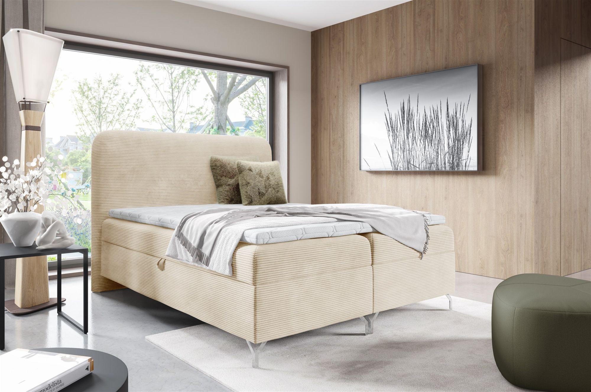 BOXBETT Emilio Premium Textil Fun Möbel Möbel > Betten > Boxspringbetten Weiß