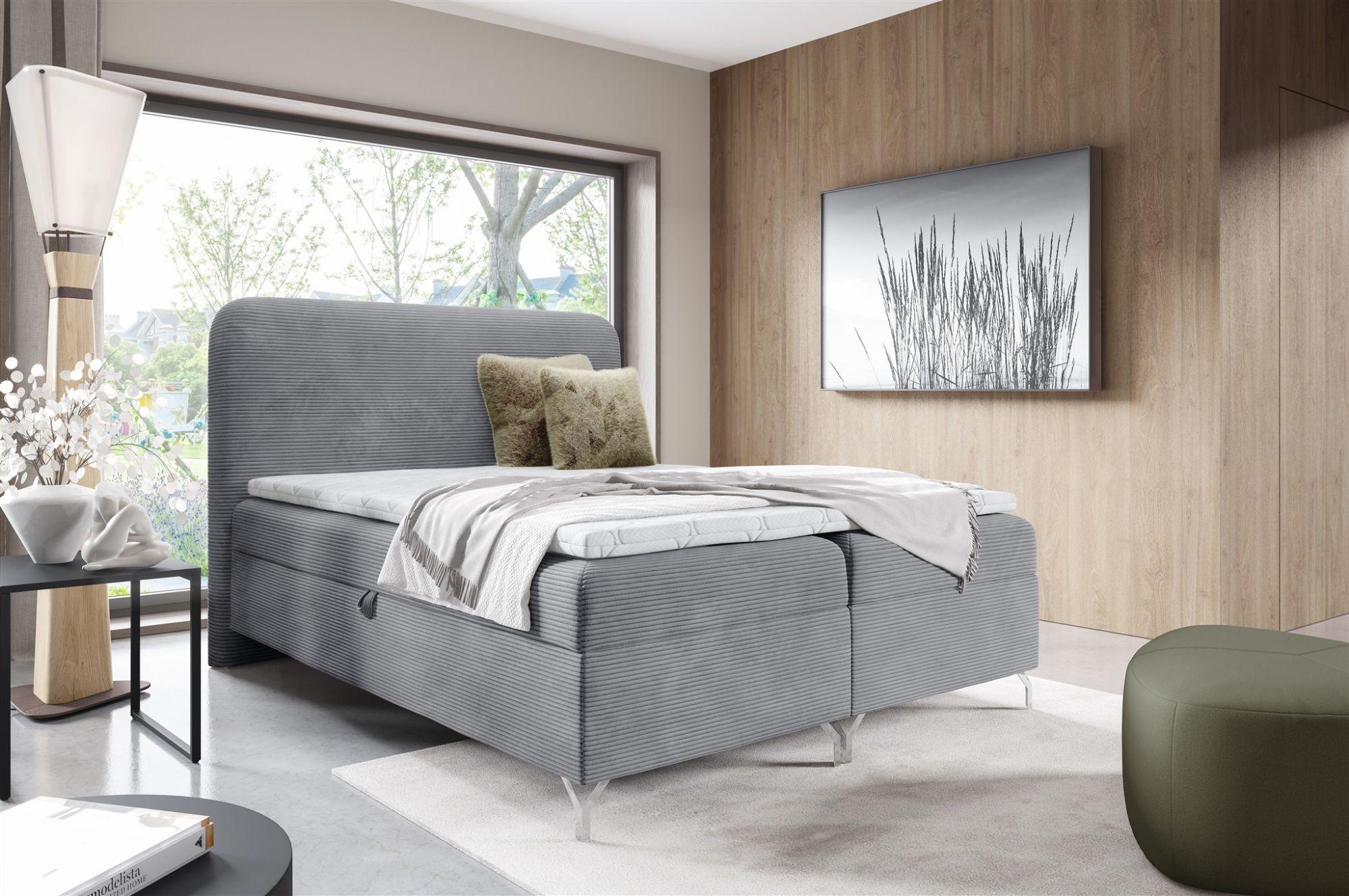 BOXBETT Emilio Pre. In überlänge Textil Fun Möbel Möbel > Betten > Boxspringbetten Grau
