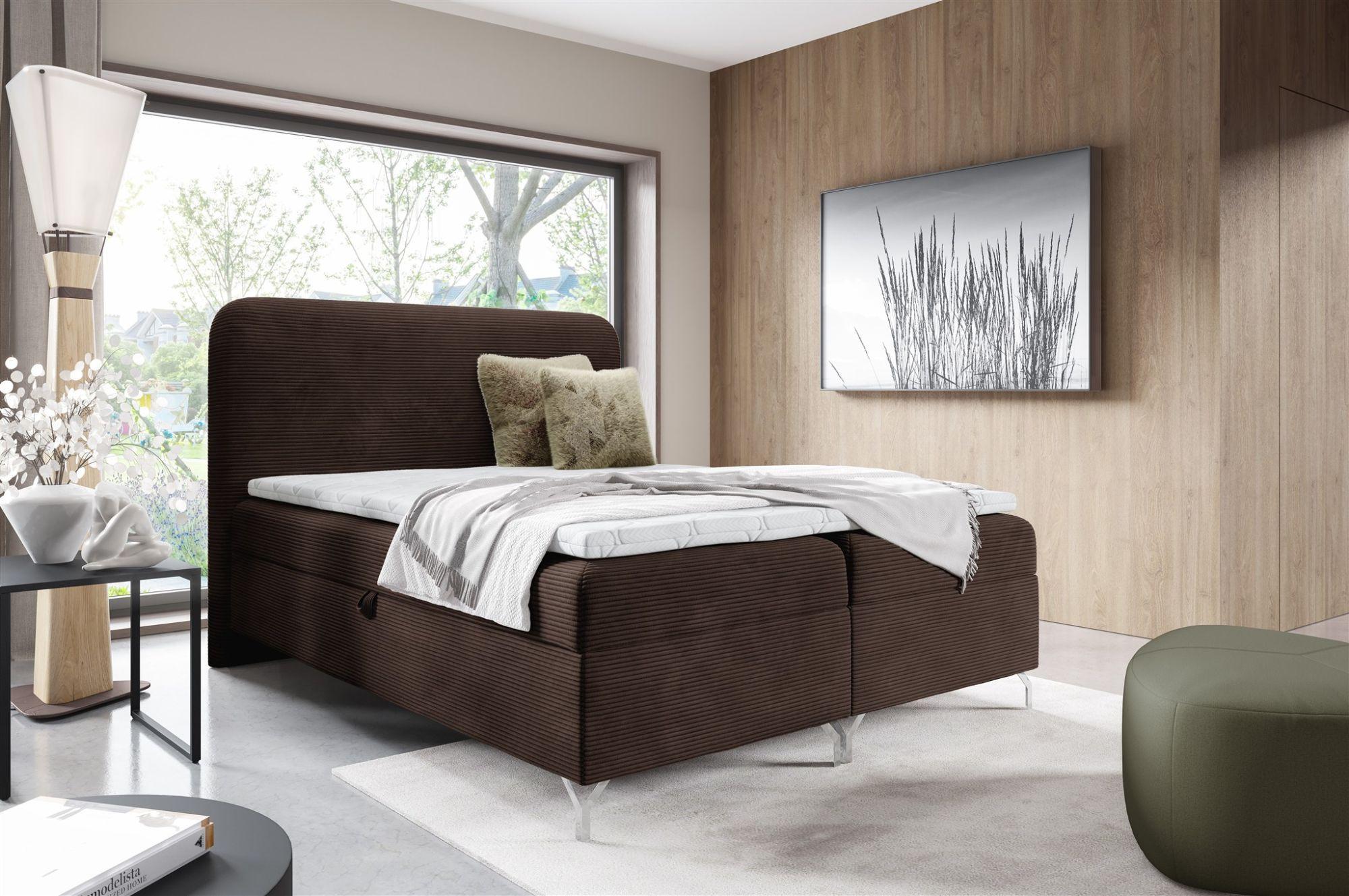 wohnli-moebel-suche-800001201130-1 BOXBETT Emilio Pre. In überlänge Textil Fun Möbel Möbel > Betten > Boxspringbetten Braun