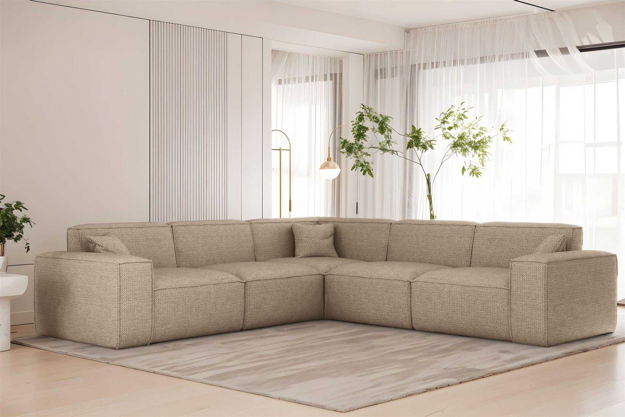 wohnli-moebel-suche-800001201190-1 ECKSOFA Celes Premium In Artico Textil Fun Möbel Möbel > Sofas & Couches > Wohnlandschaften > Ecksofas Beige