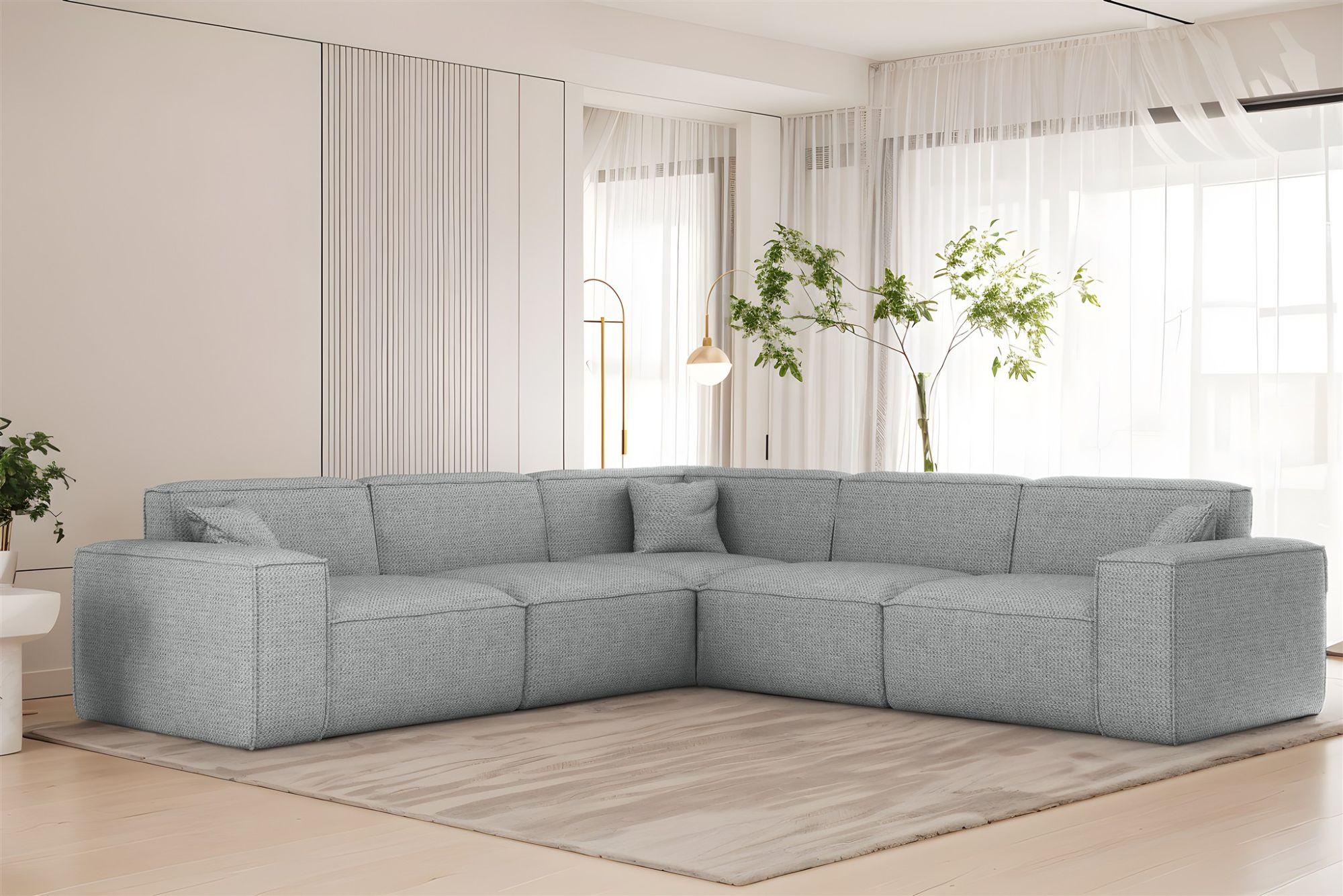 ECKSOFA Celes Premium In Artico Textil Fun Möbel Möbel > Sofas & Couches > Wohnlandschaften > Ecksofas Grau