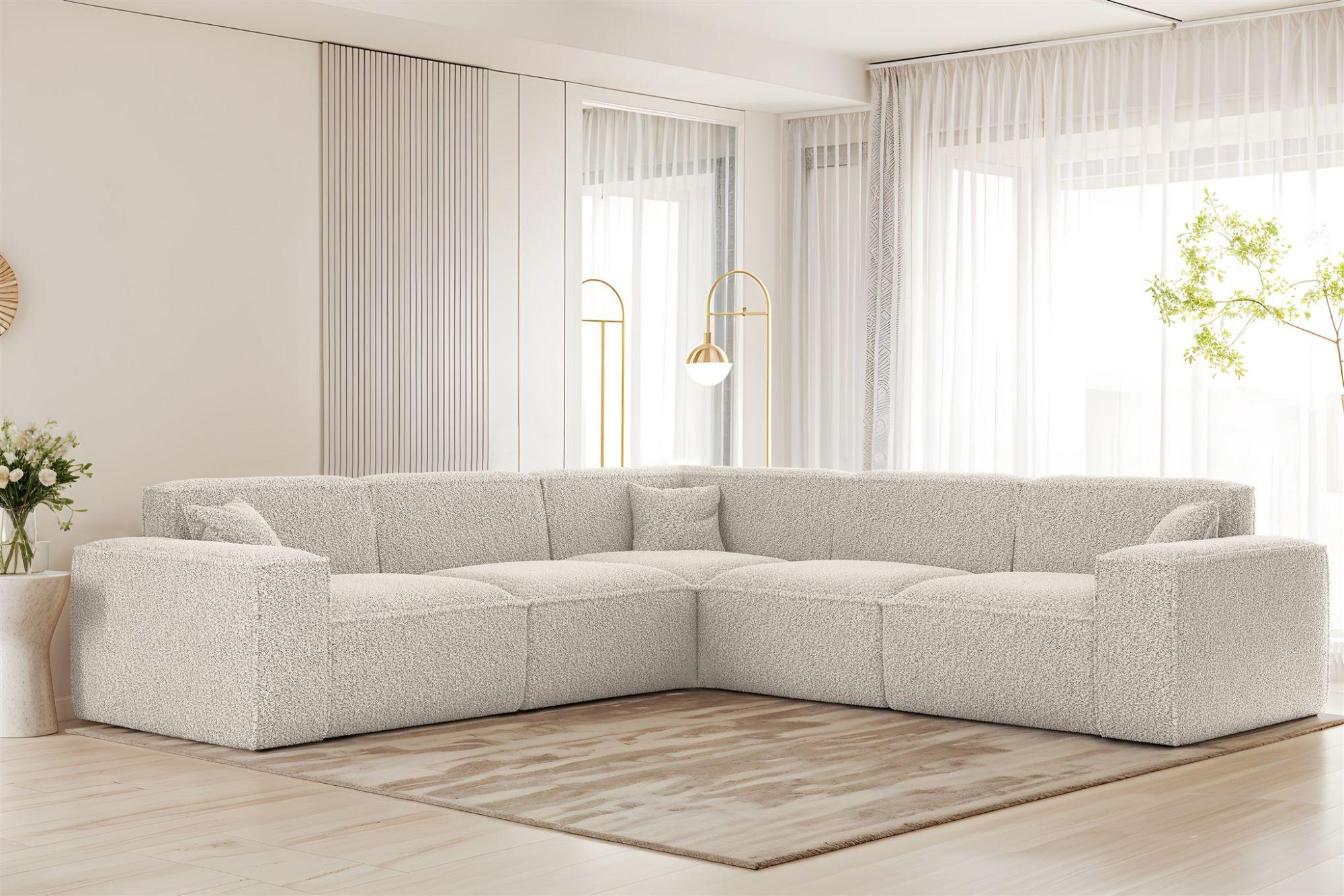 ECKSOFA Celes Premium In Sven Textil Fun Möbel Möbel > Sofas & Couches > Wohnlandschaften > Ecksofas Weiß