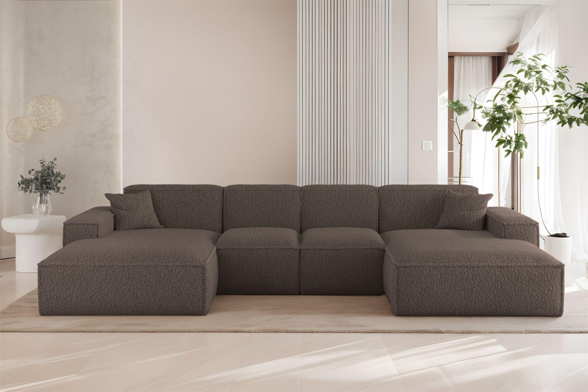 WOHNLANDSCHAFT Celes Premium Xs Sven Textil Fun Möbel Möbel > Sofas & Couches > Wohnlandschaften > Wohnlandschaften U-Form Braun