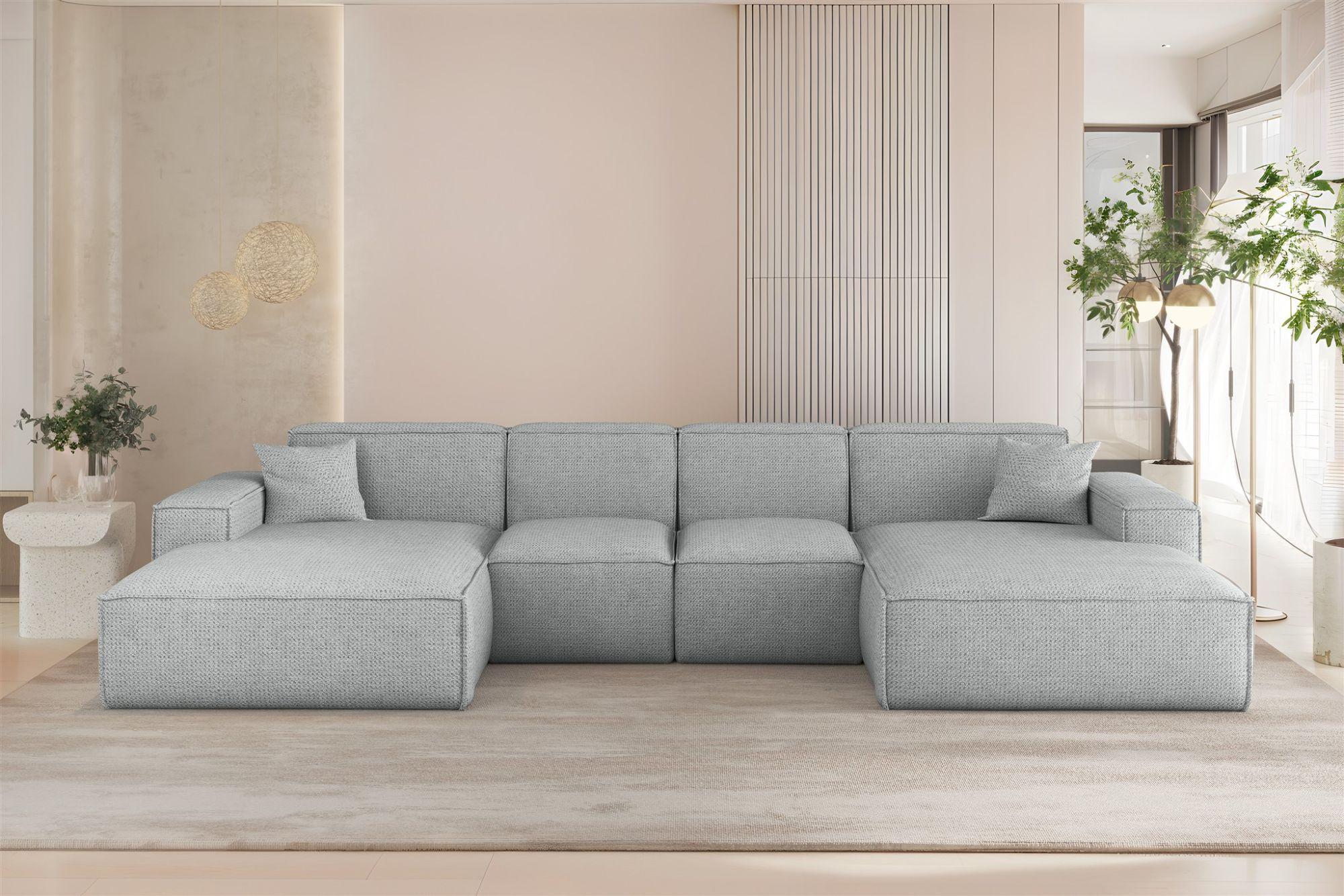 wohnli-moebel-suche-800001201494-1 WOHNLANDSCHAFT Celes Premium Xs Artico Textil Fun Möbel Möbel > Sofas & Couches > Wohnlandschaften > Wohnlandschaften U-Form Grau