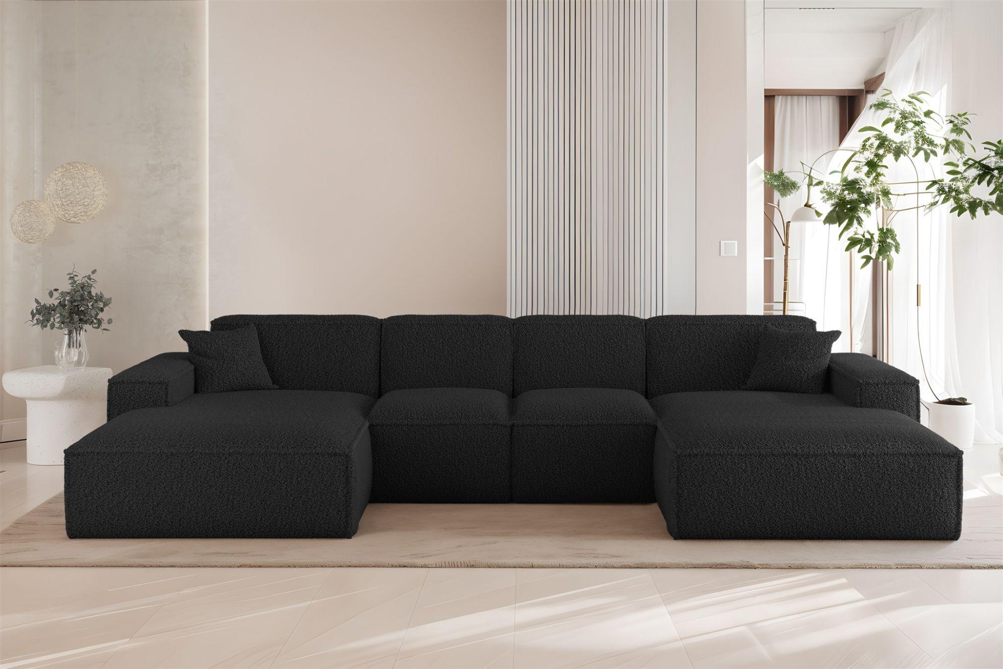 wohnli-moebel-suche-800001201512-1 WOHNLANDSCHAFT Celes Premium Xs Sven Textil Fun Möbel Möbel > Sofas & Couches > Wohnlandschaften > Wohnlandschaften U-Form Schwarz