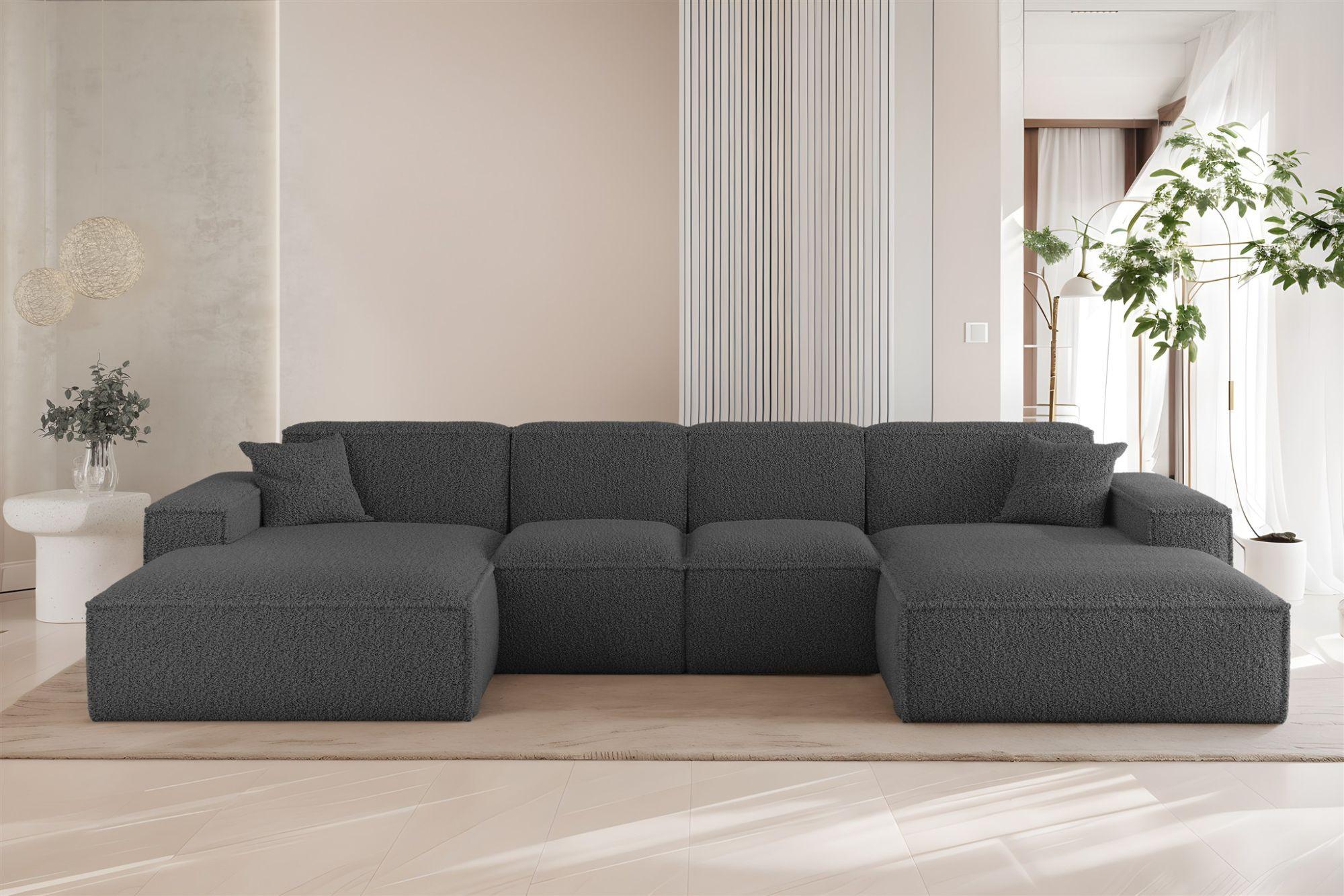 WOHNLANDSCHAFT Celes Premium Xs Sven Textil Fun Möbel Möbel > Sofas & Couches > Wohnlandschaften > Wohnlandschaften U-Form Grau