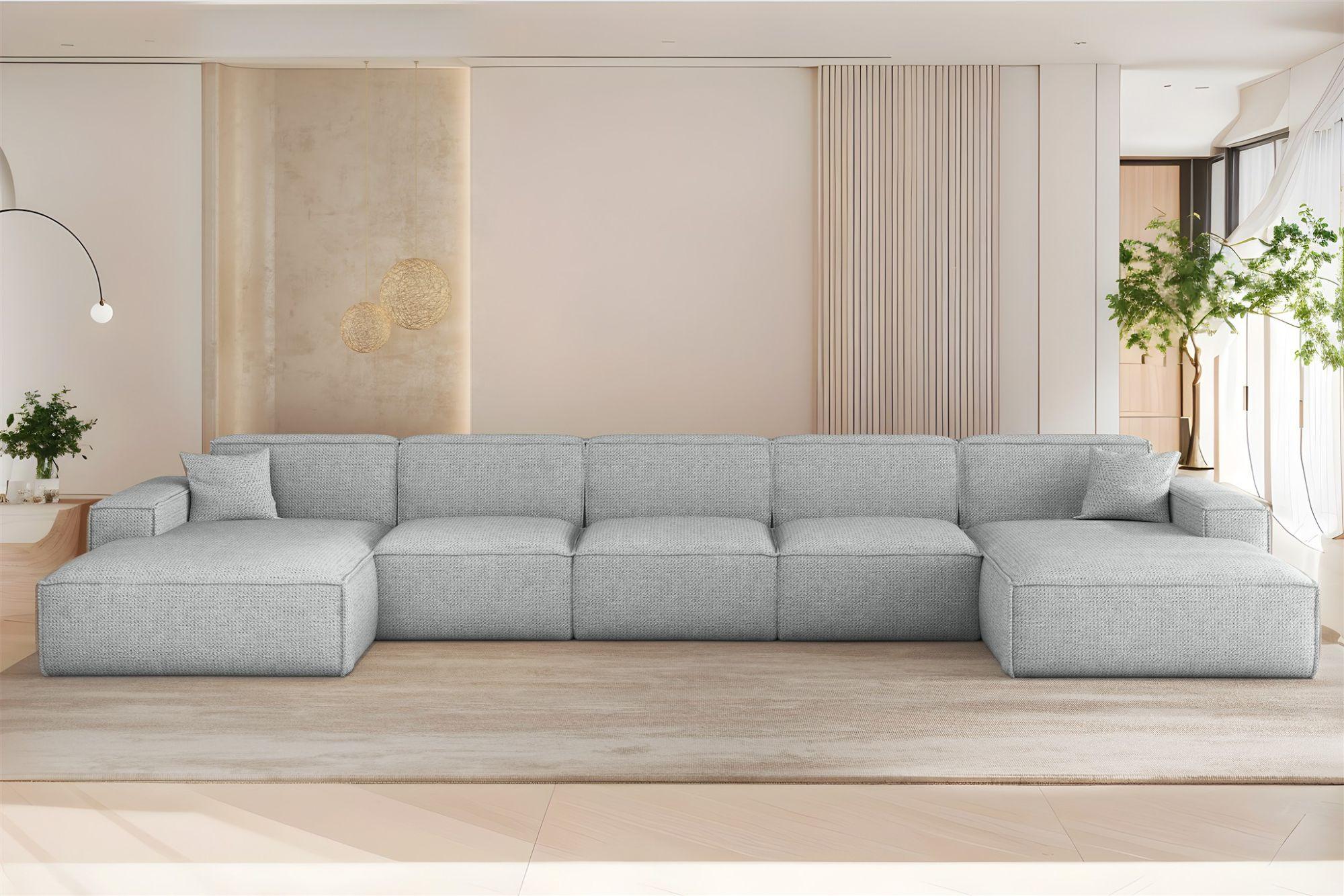 wohnli-moebel-suche-800001201534-1 WOHNLANDSCHAFT Celes Premium Xl Artico Textil Fun Möbel Möbel > Sofas & Couches > Wohnlandschaften > Wohnlandschaften U-Form Grau