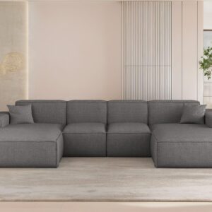 WOHNLANDSCHAFT Celes Premium Xs Artico Textil Fun Möbel Möbel > Sofas & Couches > Wohnlandschaften > Wohnlandschaften U-Form Grau