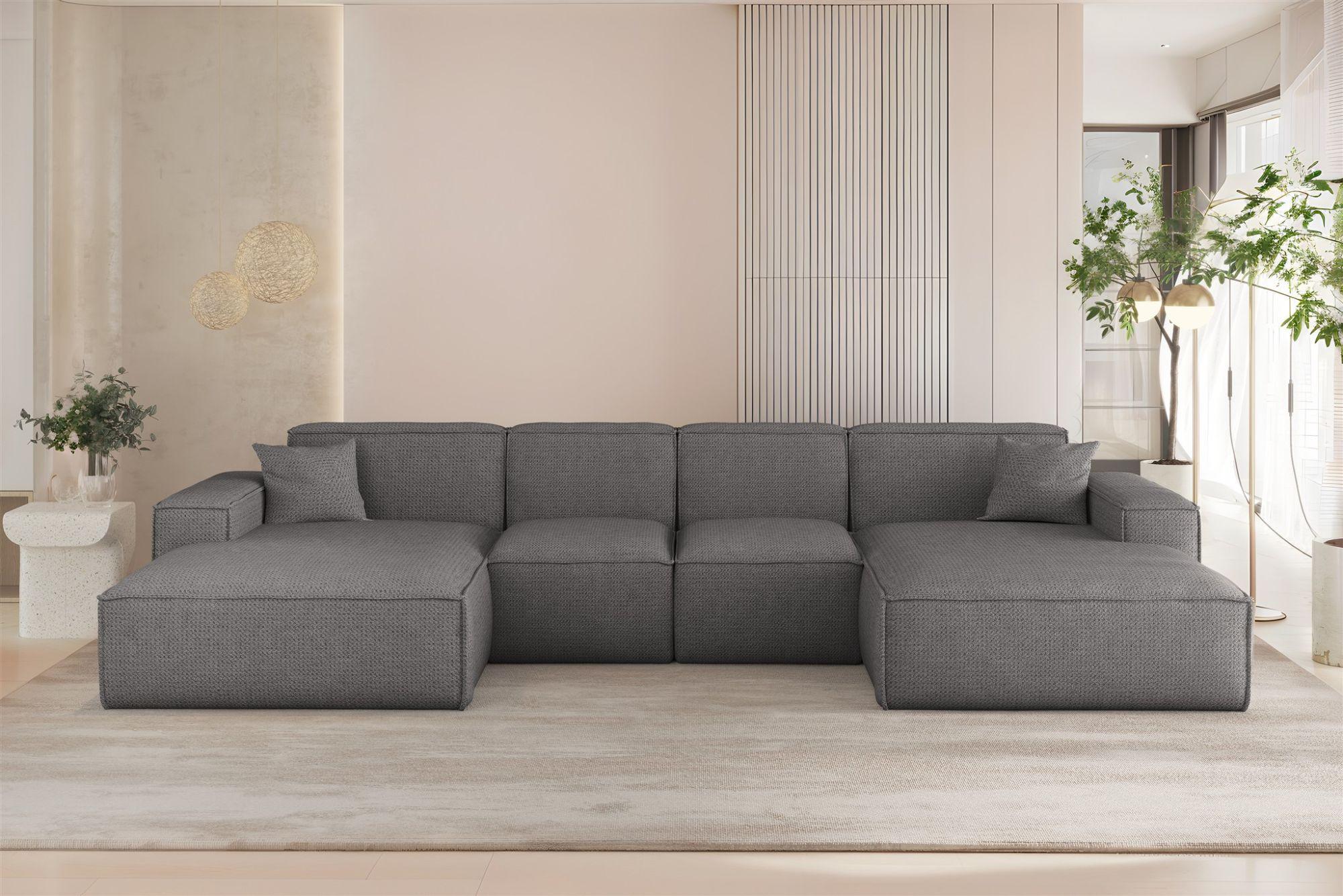 WOHNLANDSCHAFT Celes Premium Xs Artico Textil Fun Möbel Möbel > Sofas & Couches > Wohnlandschaften > Wohnlandschaften U-Form Grau