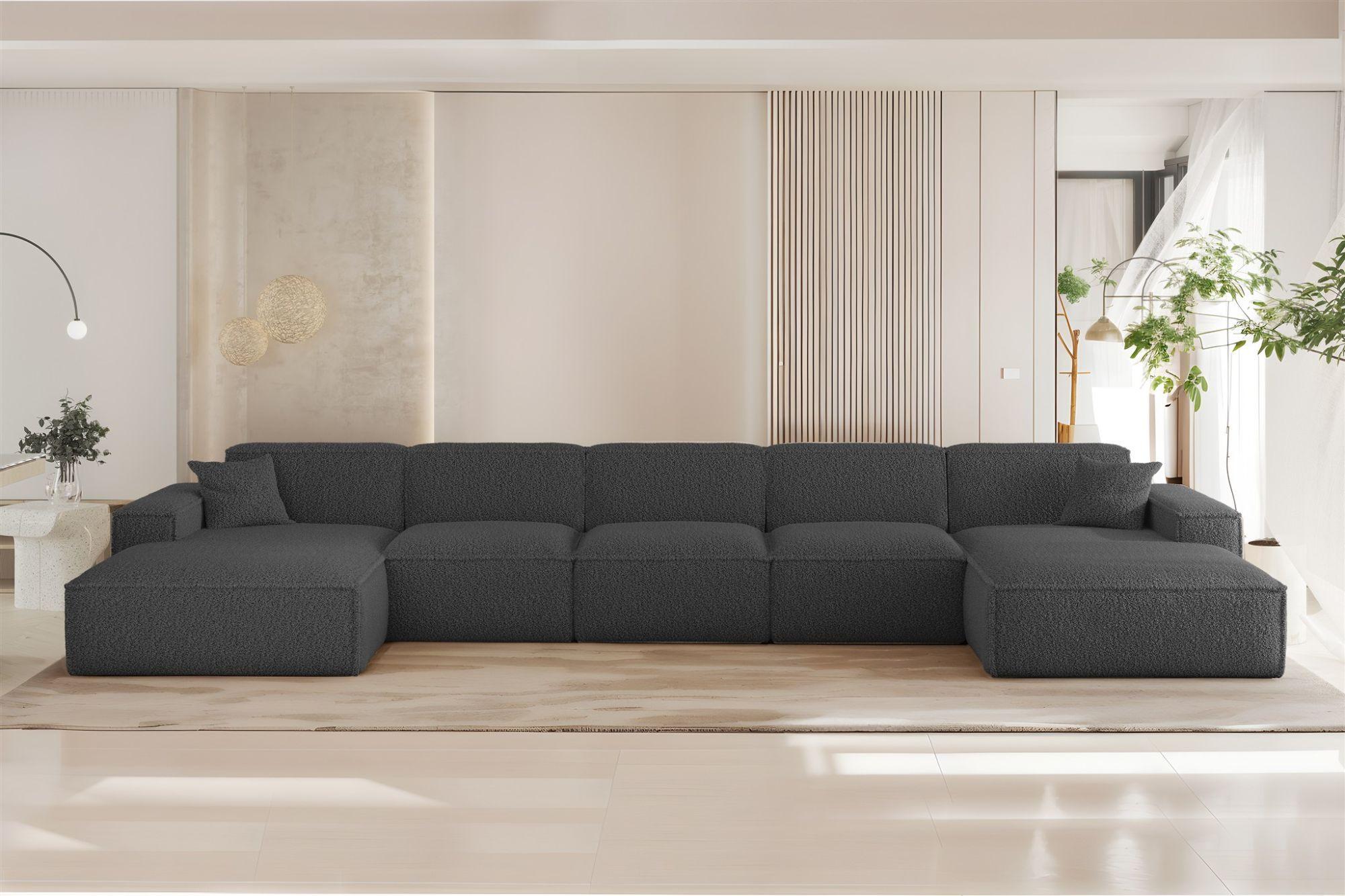 wohnli-moebel-suche-800001201559-1 WOHNLANDSCHAFT Celes Premium Xl Sven Textil Fun Möbel Möbel > Sofas & Couches > Wohnlandschaften > Wohnlandschaften U-Form Grau